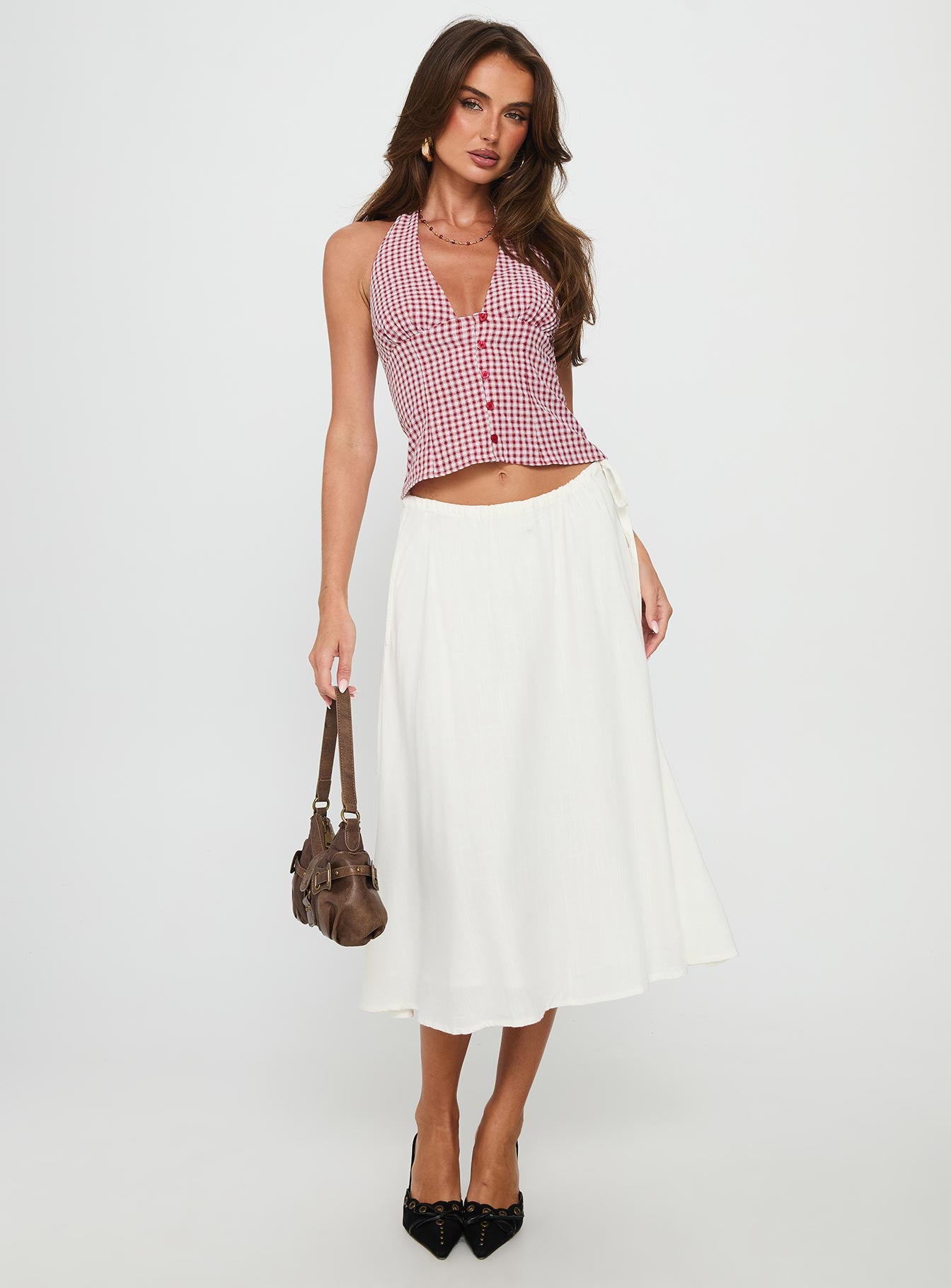 Isolda Halter Top Red Check - Image 2
