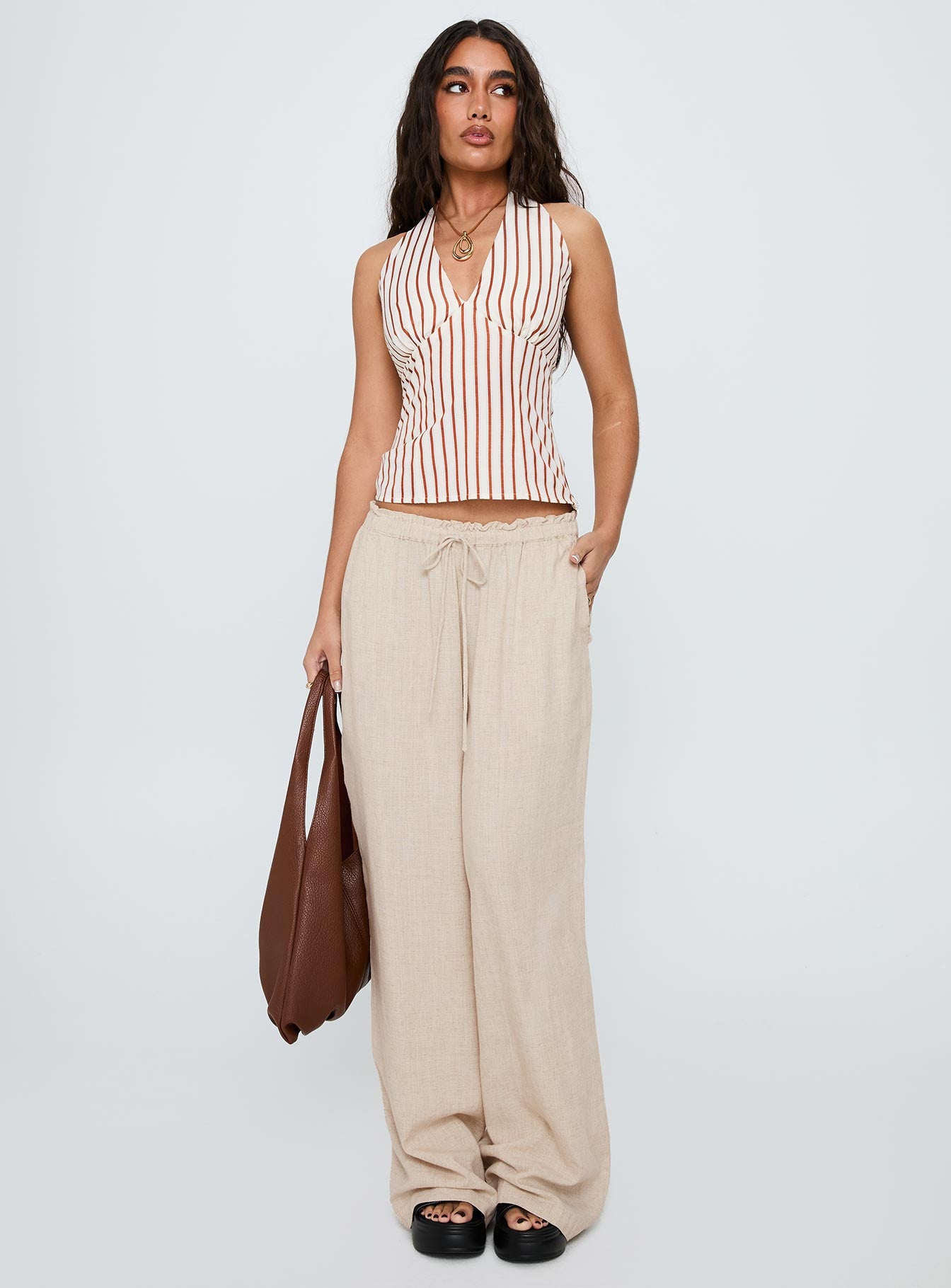 Seascape Oversize Tie Pants Natural - Image 3