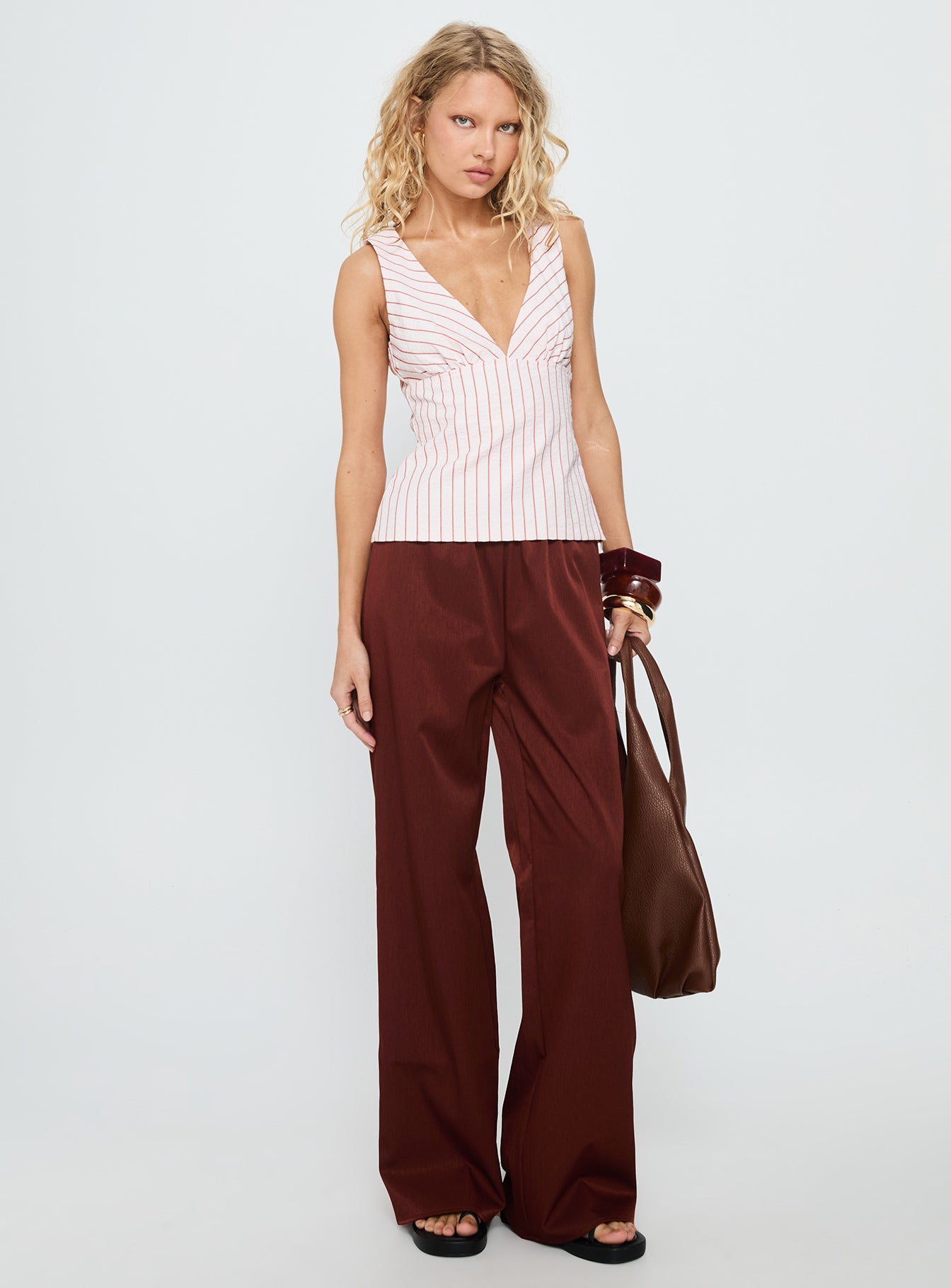 Dorie Straight Leg Pants Chocolate - Image 2