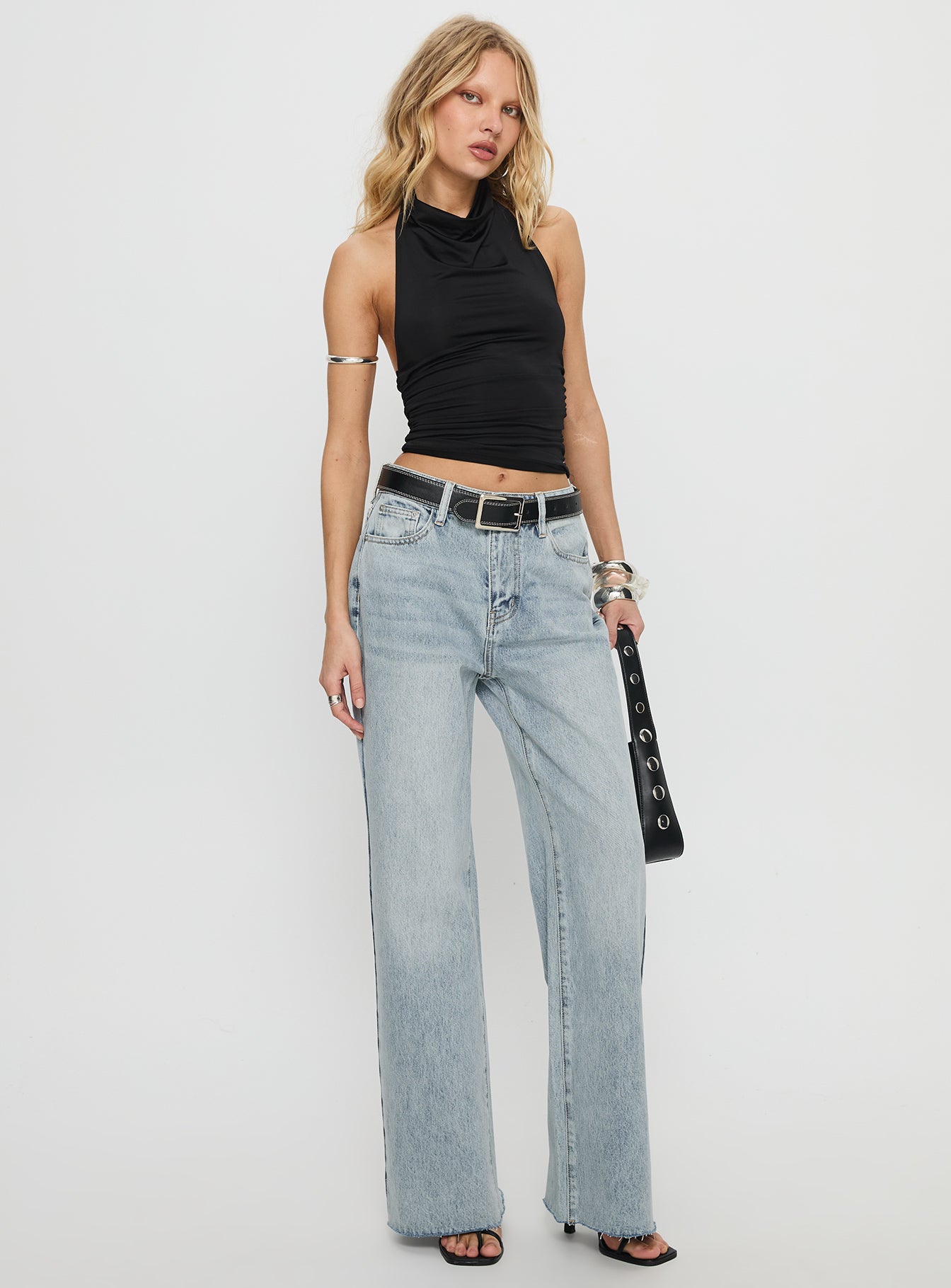 Henesey High Rise Straight Leg Jeans Light Wash - Image 3