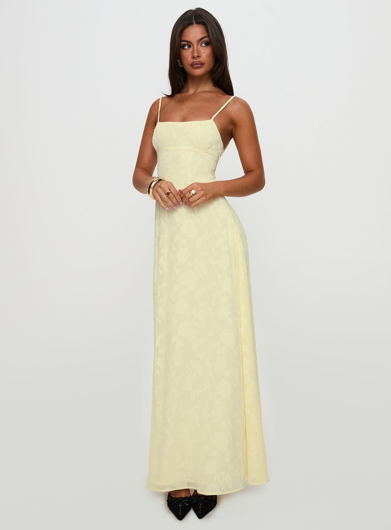 South Of France Maxi Dress Yellow Petite - Image 9