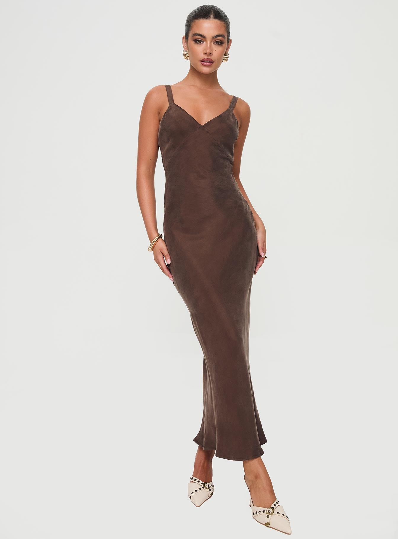Laurette Maxi Dress Brown - Image 4
