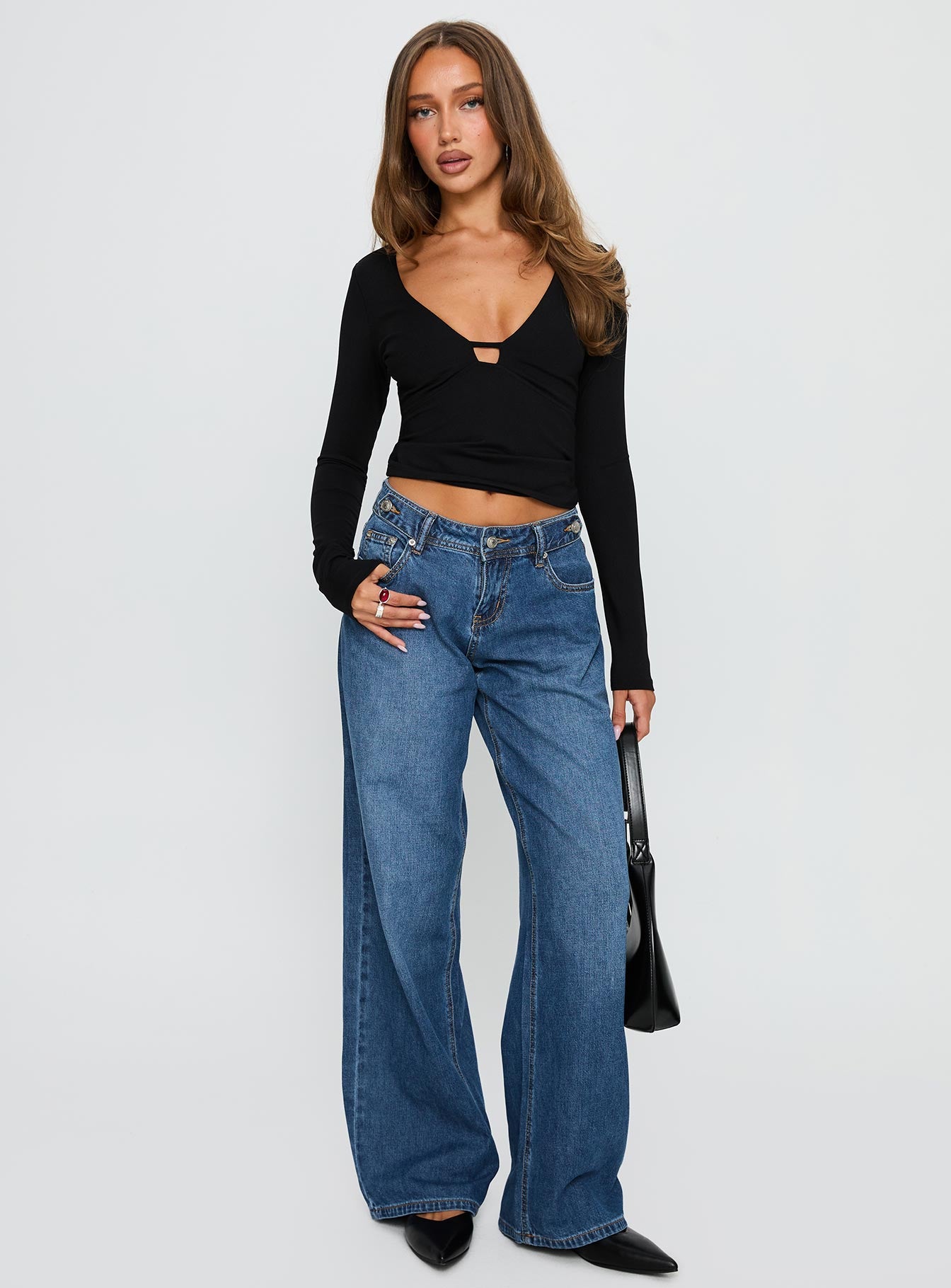 Sold On You Long Sleeve Top Black - Image 2