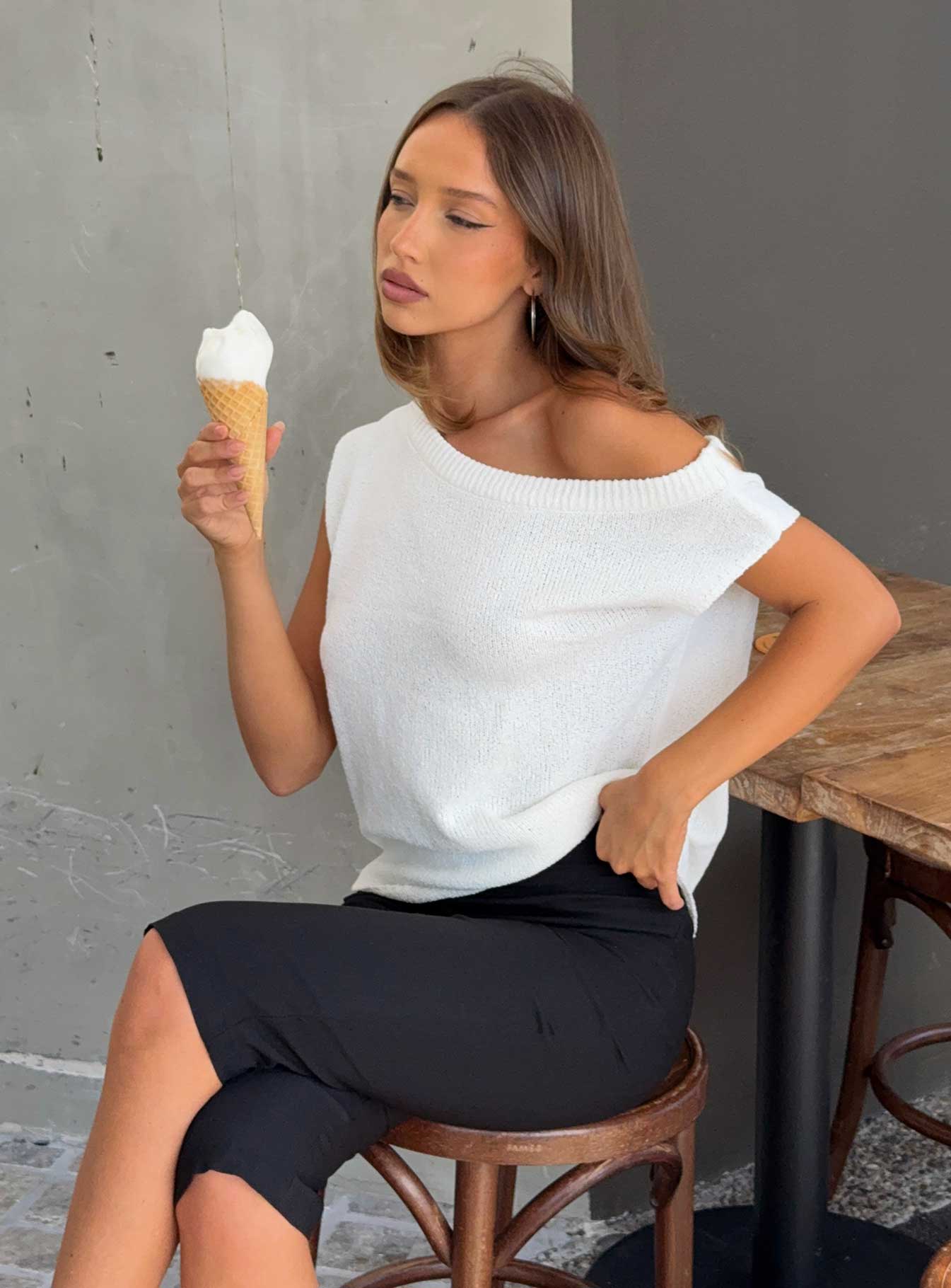 Ashfield Off Shoulder Top White - Image 11