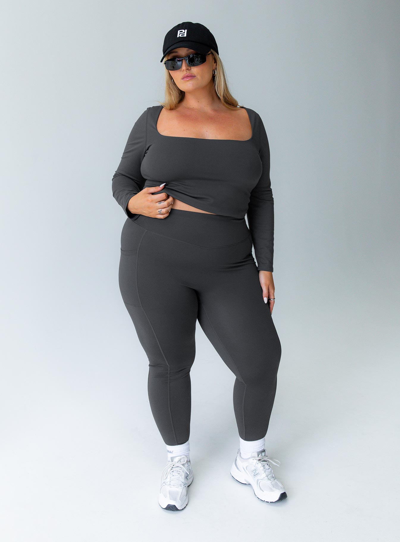 Unstoppable Activewear 78 Leggings Grey Curve - Image 2