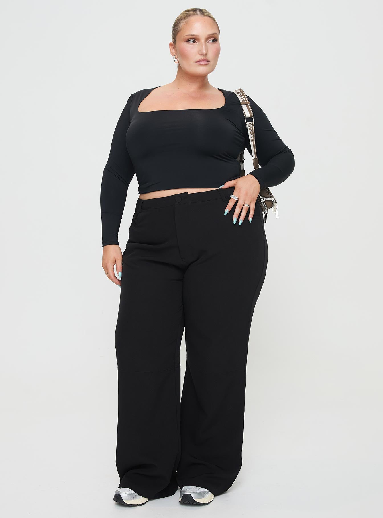 Back In Time Long Sleeve Top Black Curve - Image 3