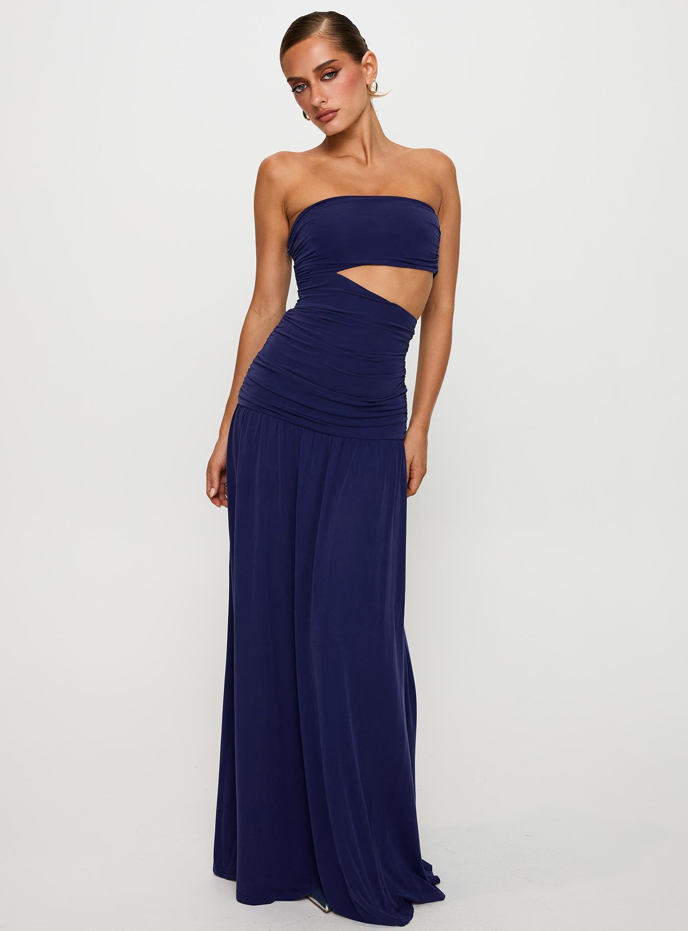 Grandeur Strapless Maxi Dress Navy - Image 3