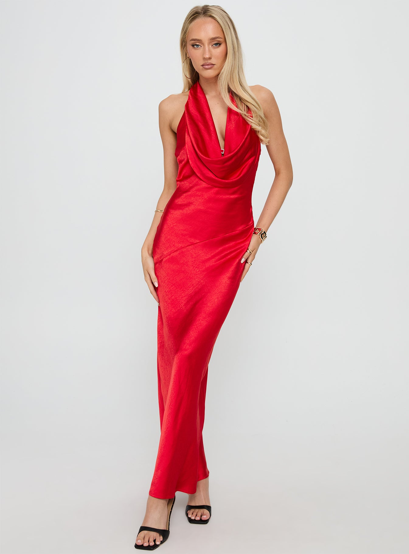 Big Deal Halter Maxi Dress Red - Image 3