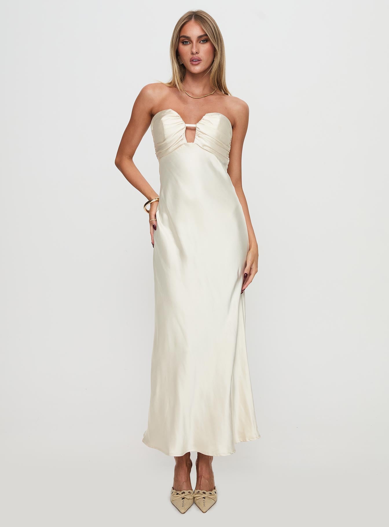 Cyprian Strapless Maxi Dress Champagne - Image 3