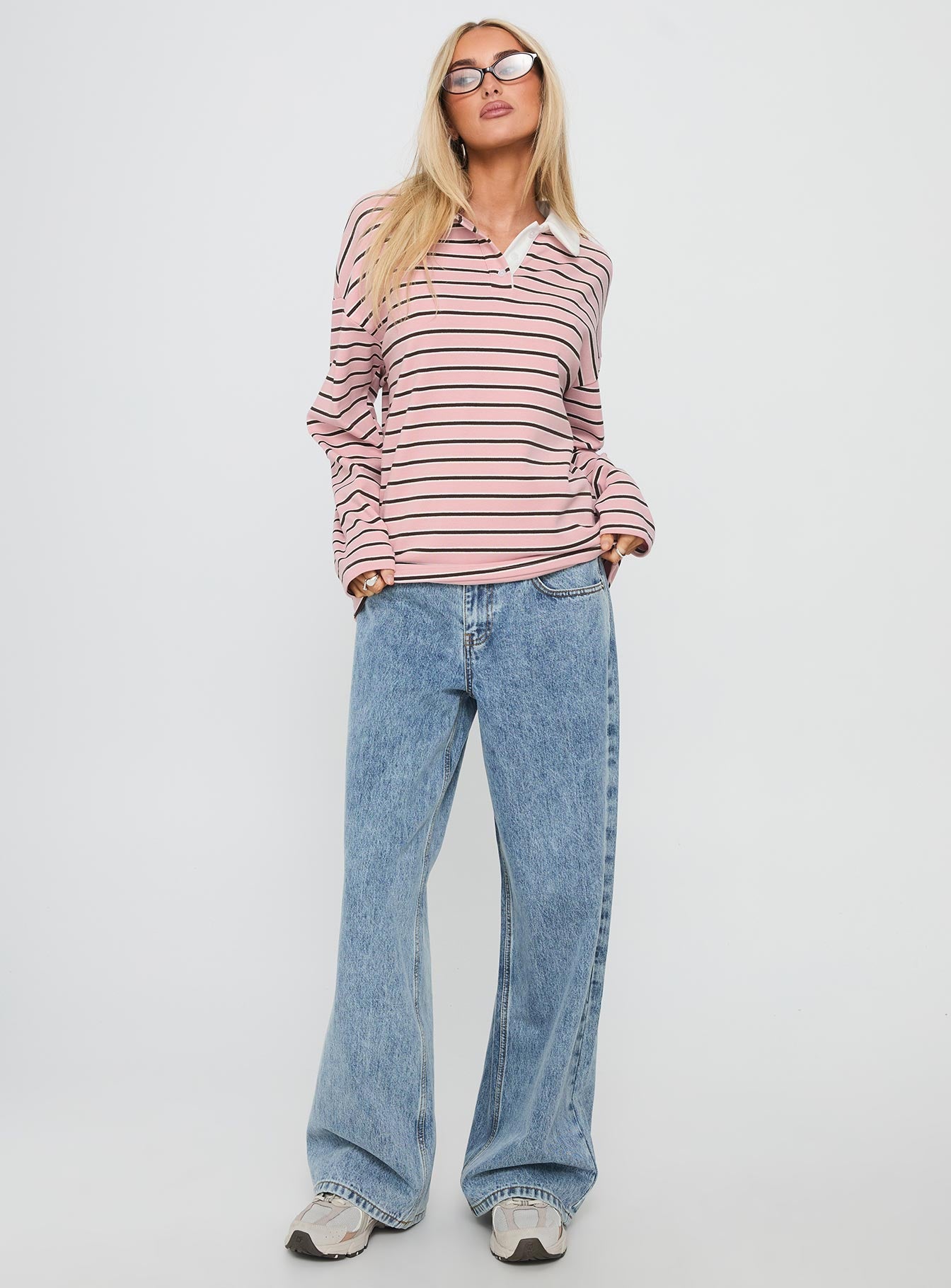 High Regard Collared Jersey Pink Stripe - Image 3
