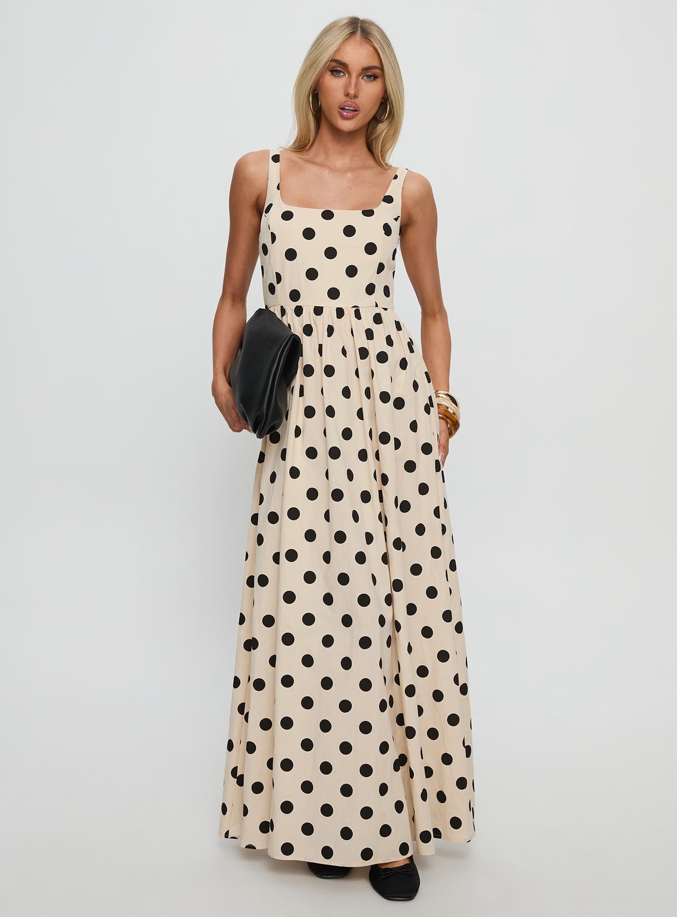 Cartmel Maxi Dress Cream Polka Dot - Image 3