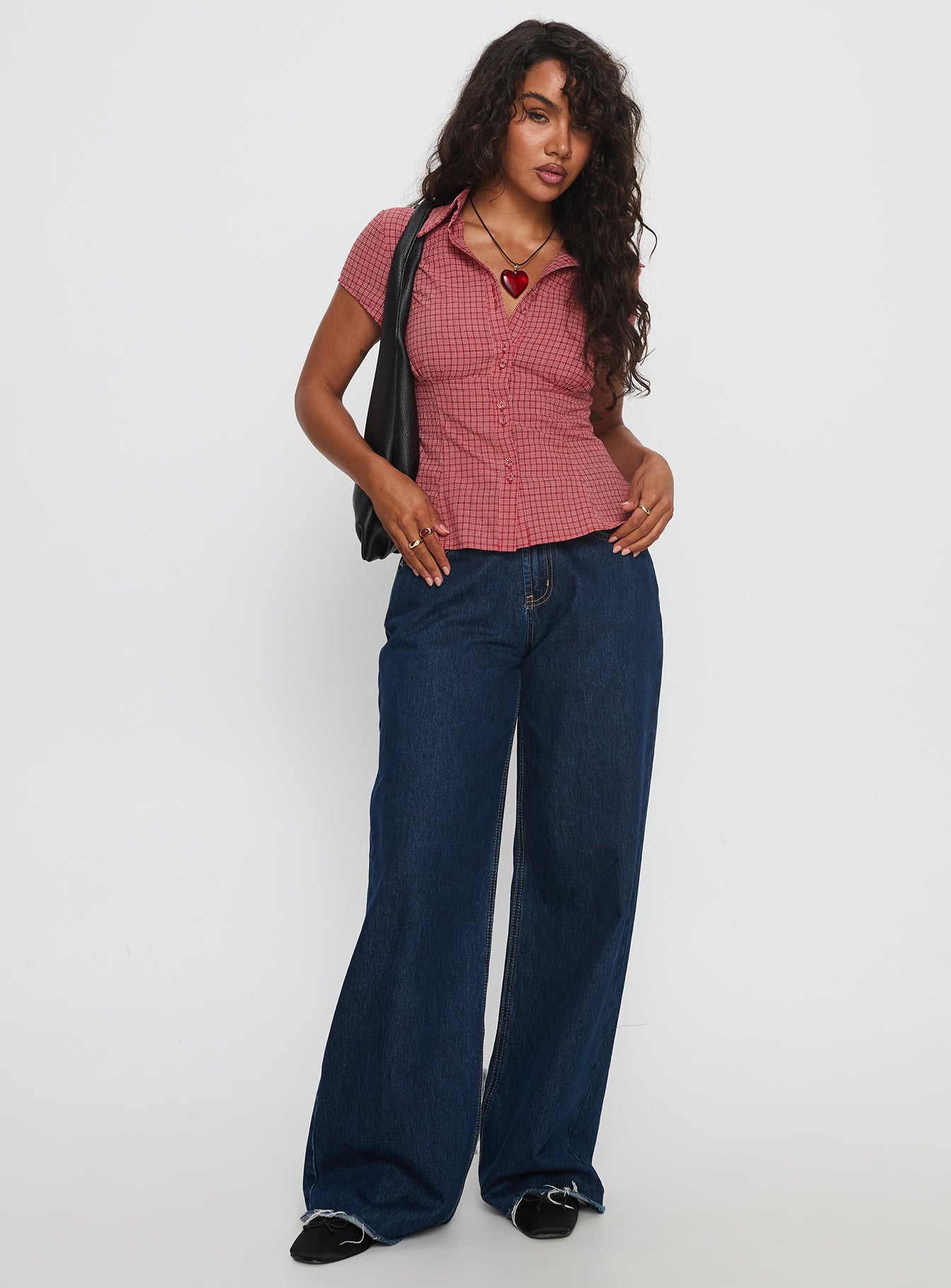 Cottesloe Blouse Top Red Check - Image 3