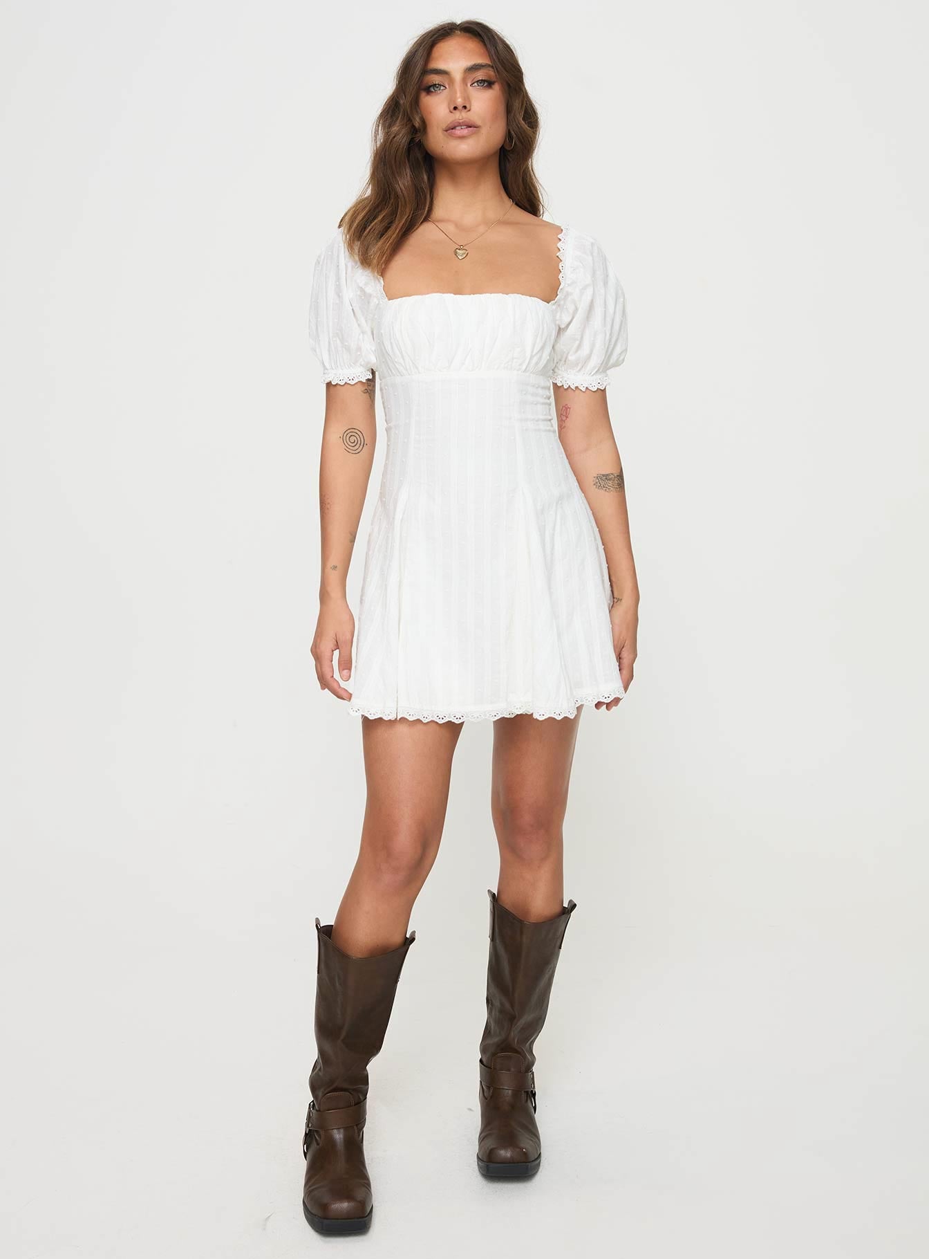 Rabatia Mini Dress White - Image 3