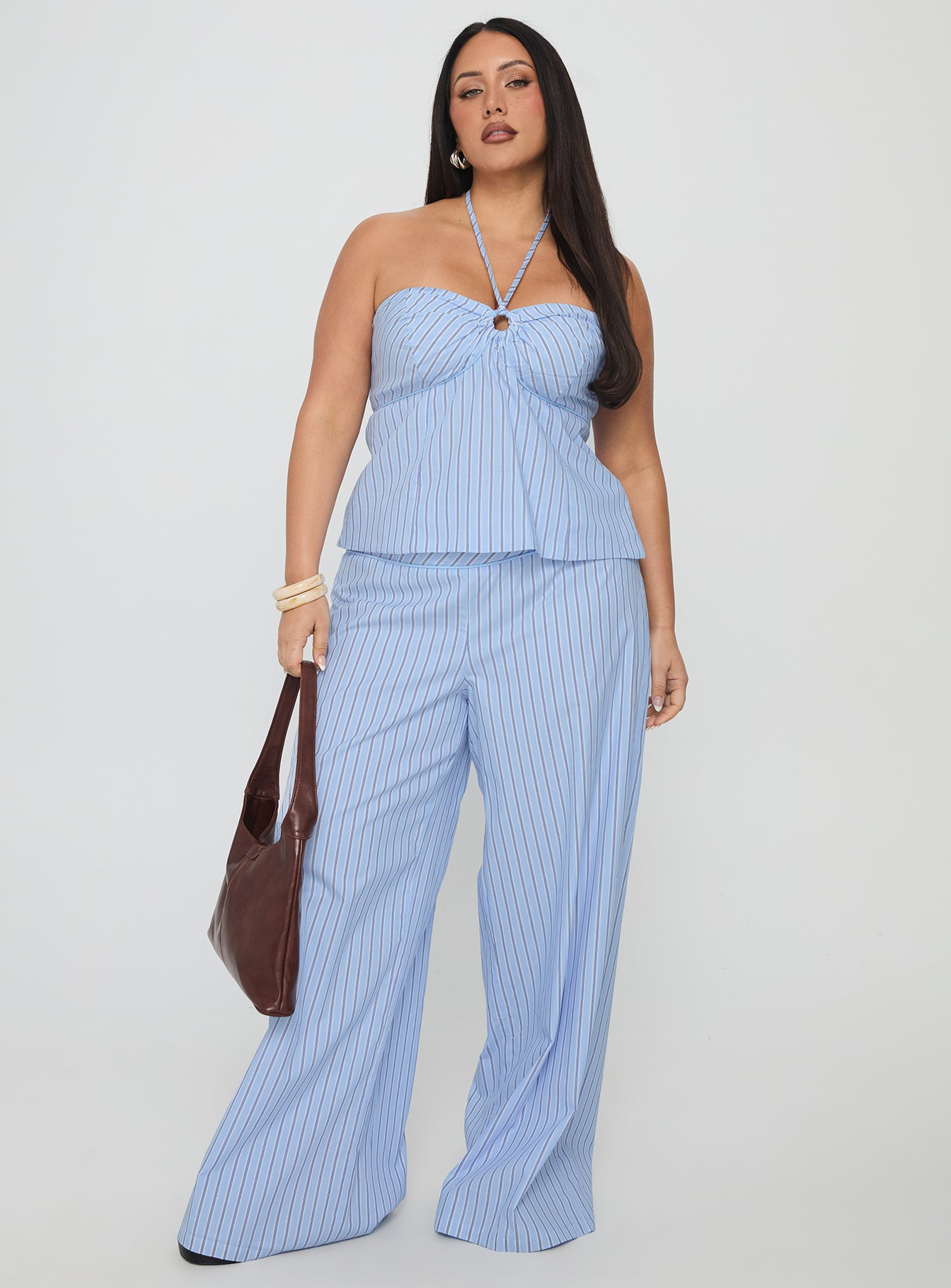 Sofea Mid Rise Pant Blue Stripe Curve - Image 3