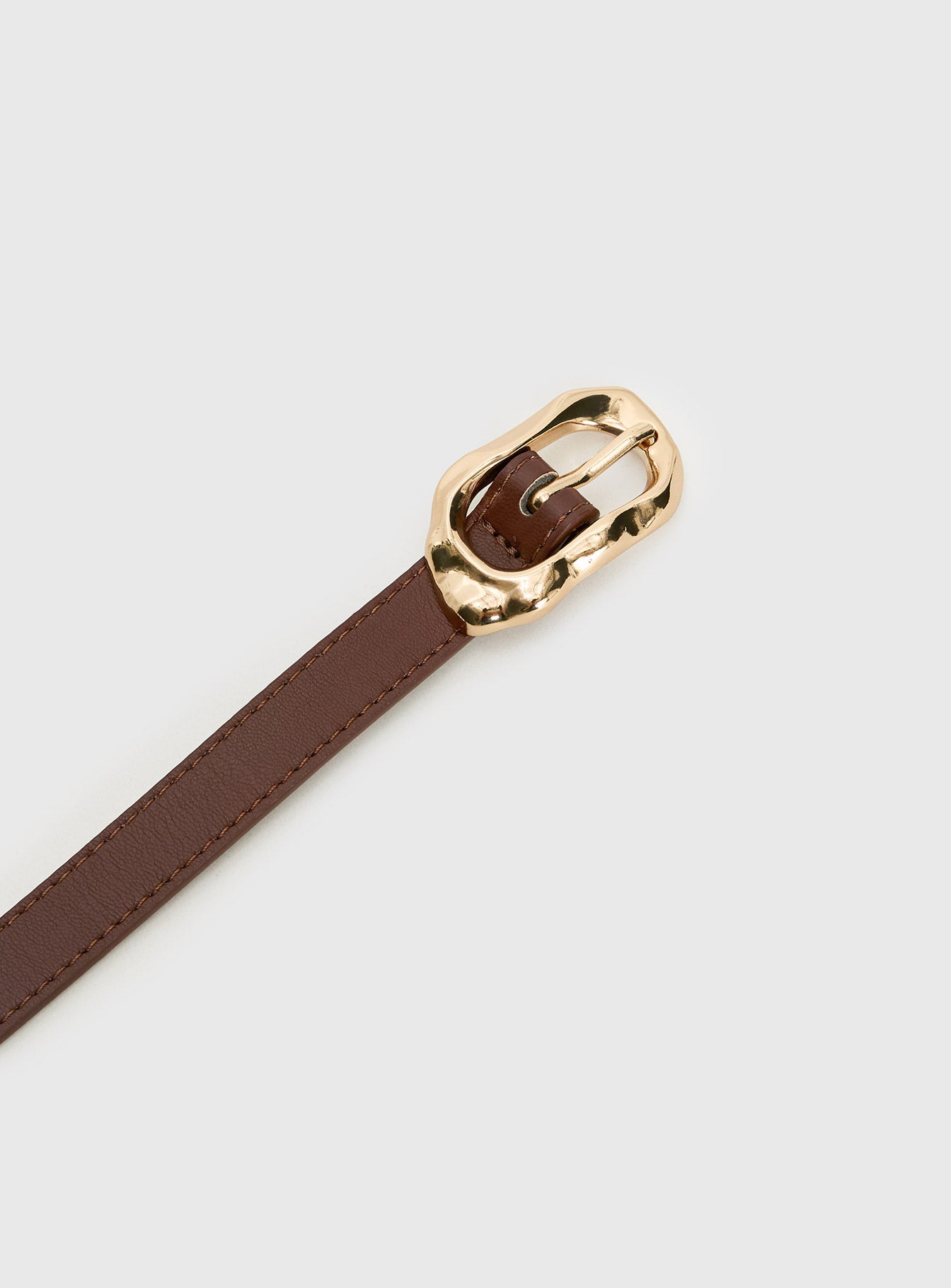 Capeside Faux Leather Belt Brown Gold - Image 3