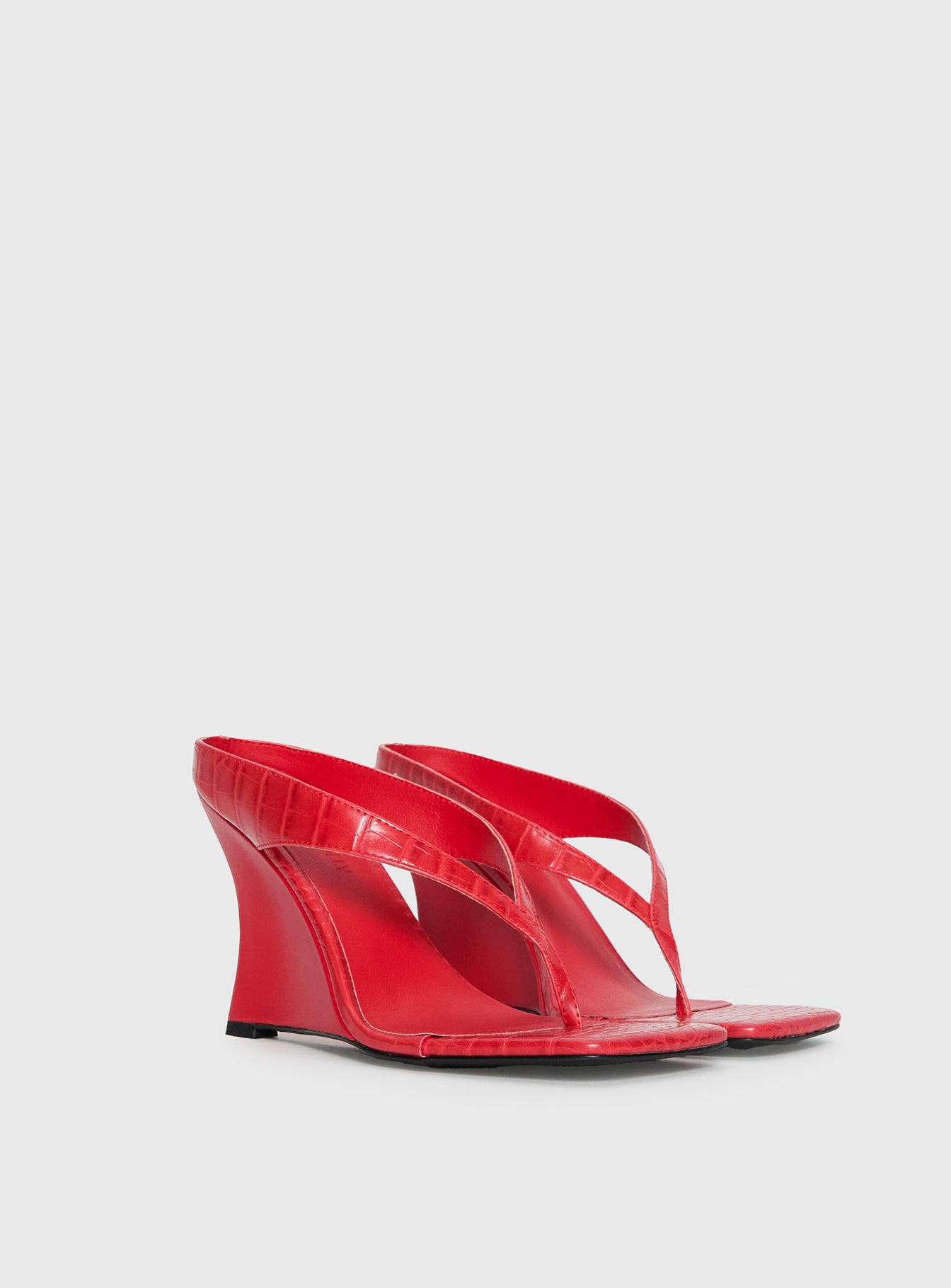 Nylah Wedge Heels Red Croc - Image 3