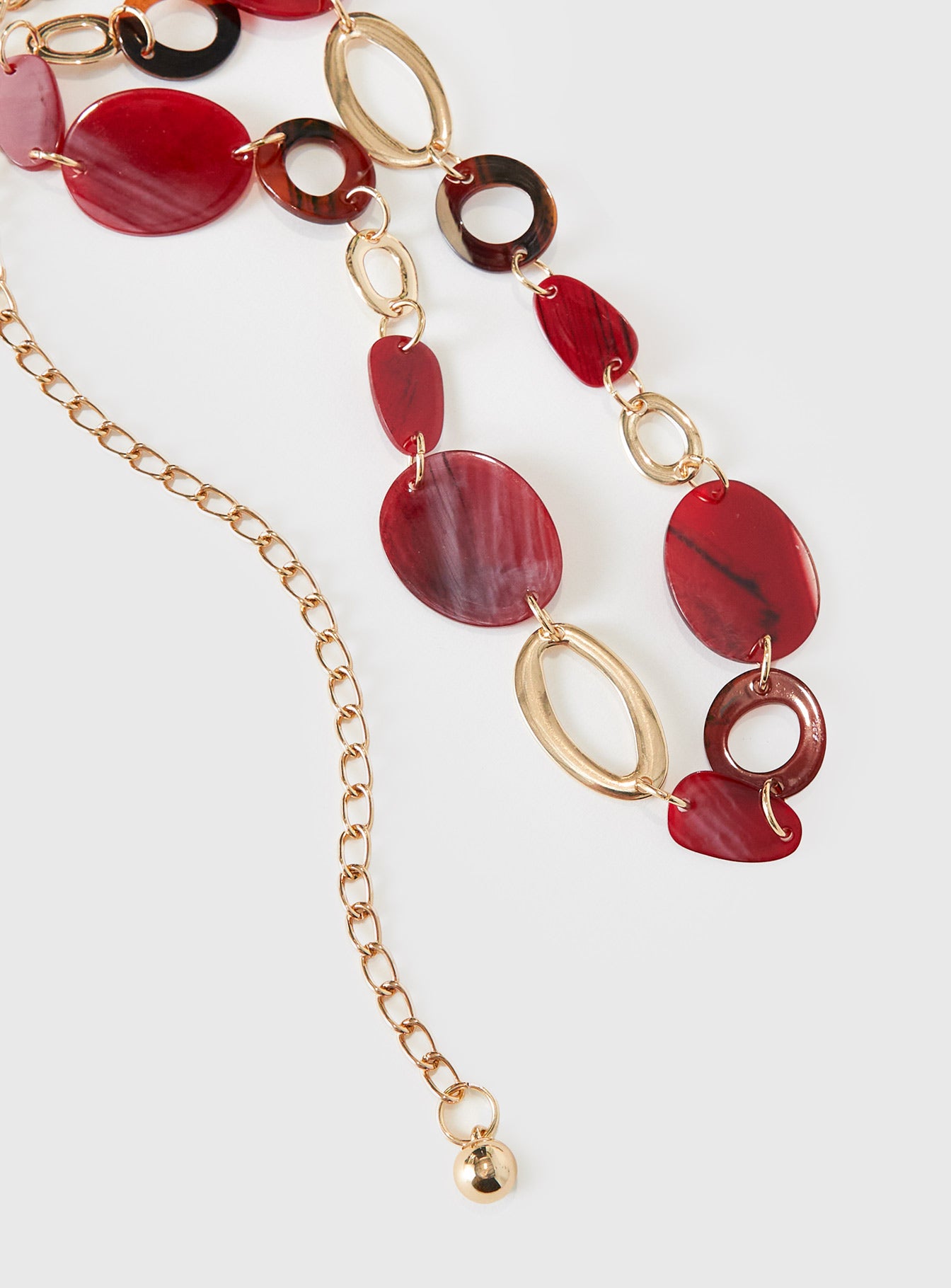 Felon Beaded Chain Belt Gold Red - Image 3