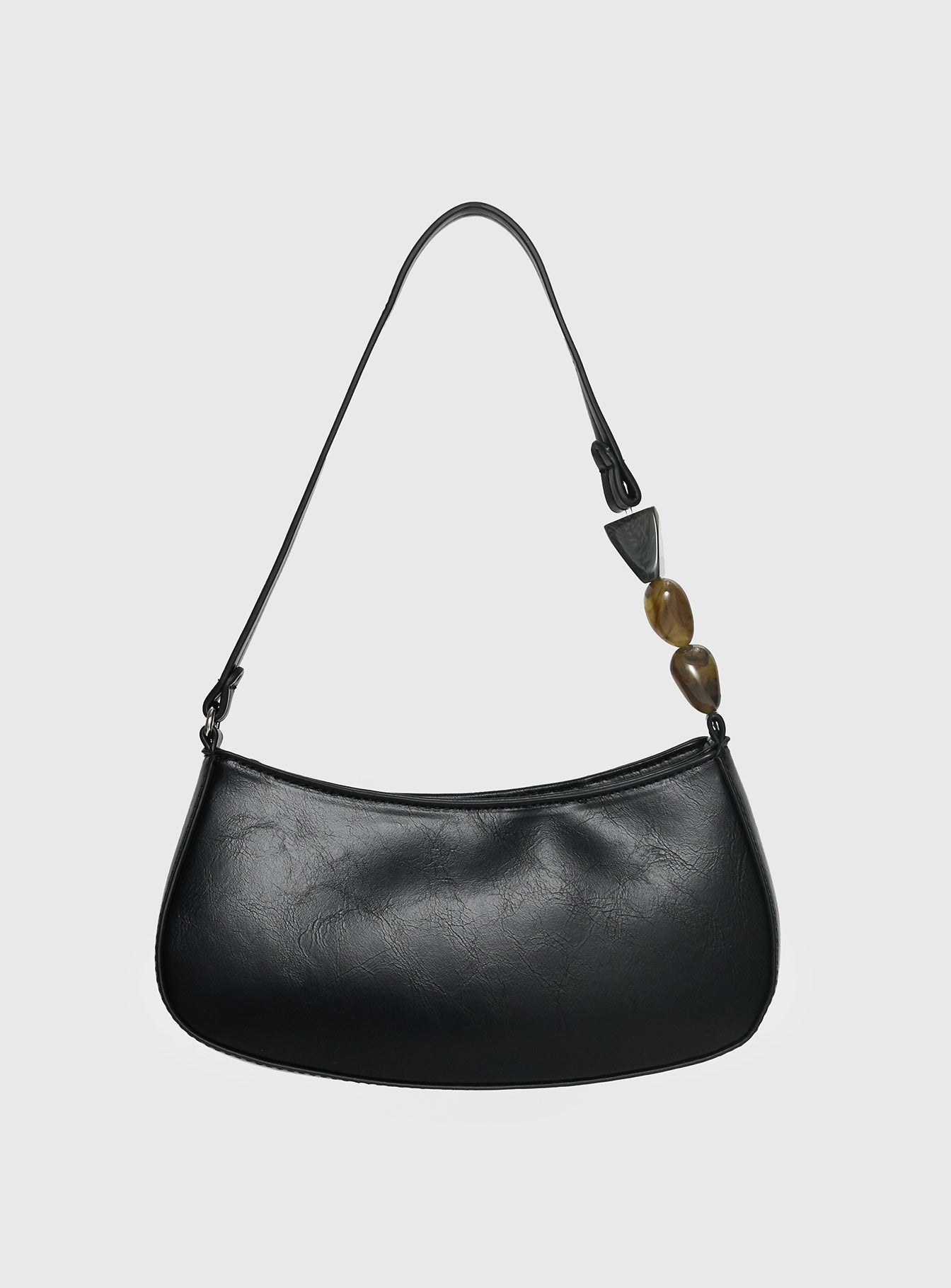 Contradiction Bead Detail Shoulder Bag Black - Image 3