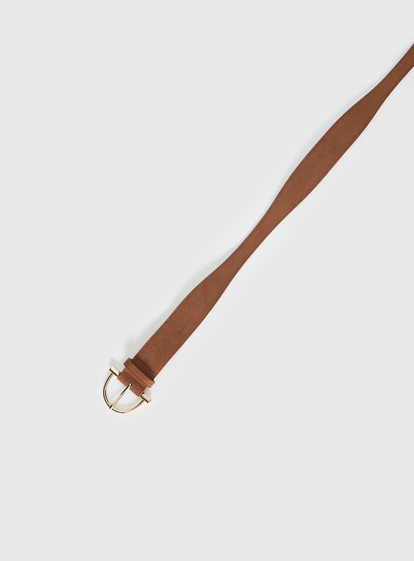 Runey Faux Suede Belt Brown Gold - Image 3