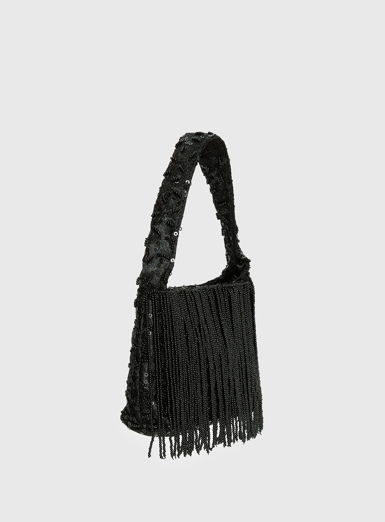 Kiss Goodbye Beaded Tassel Bag Black - Image 3