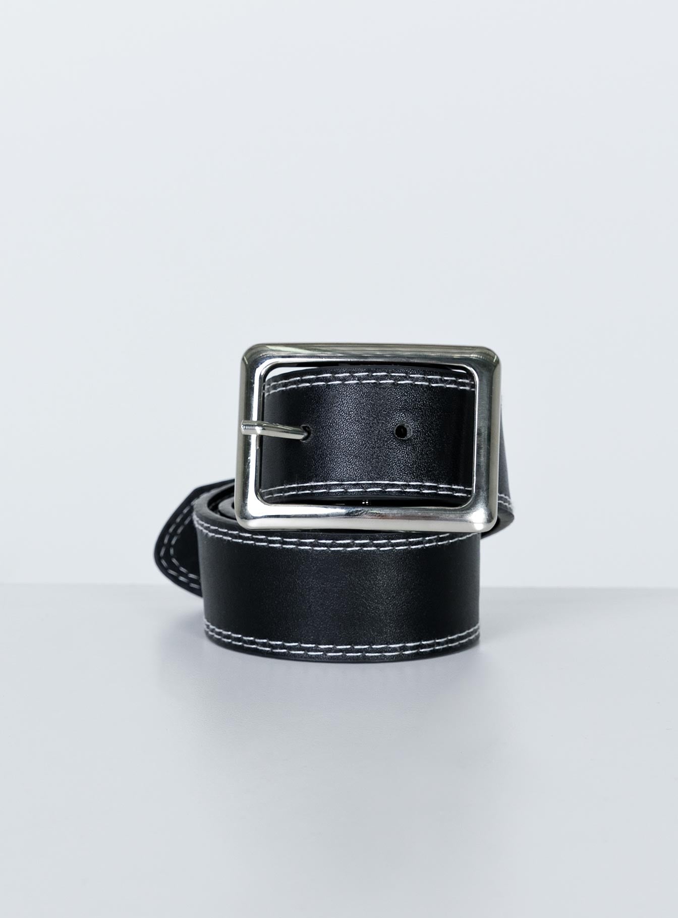 Sydney Contrast Stitch Belt Black - Image 2