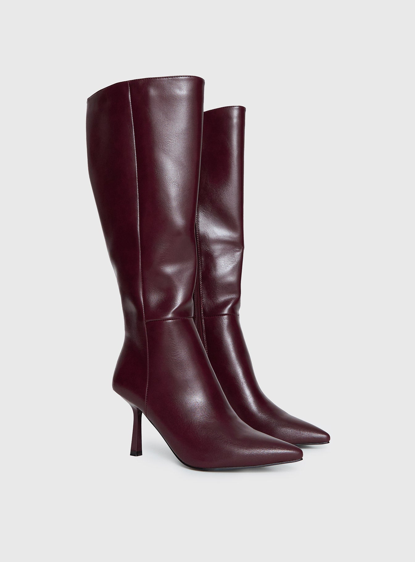 Harrie Knee High Boots Burgundy - Image 3