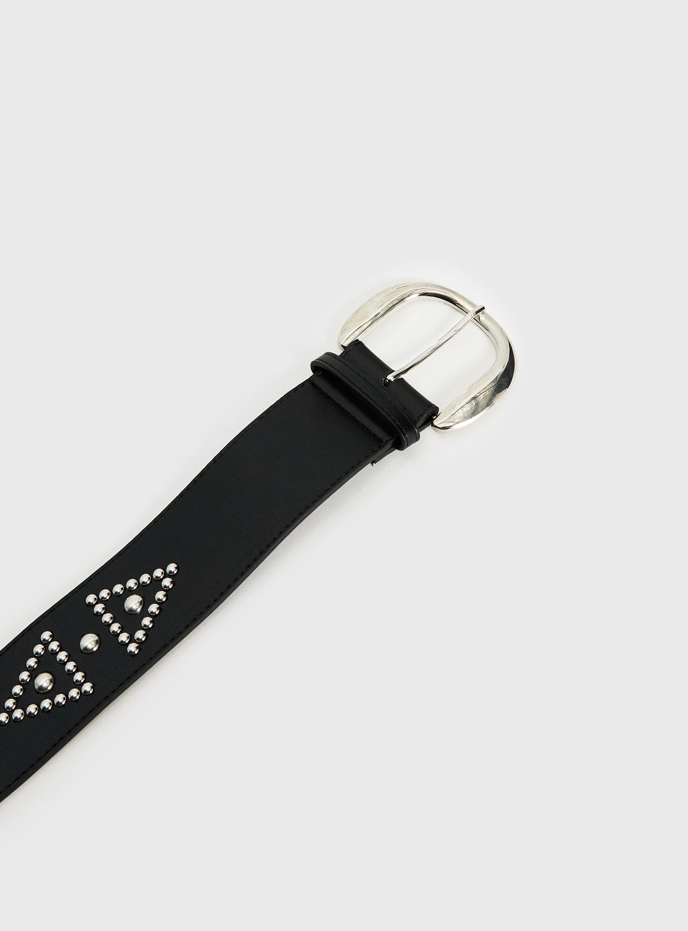 Jordynne Studded Faux Leather Belt Black Silver - Image 3