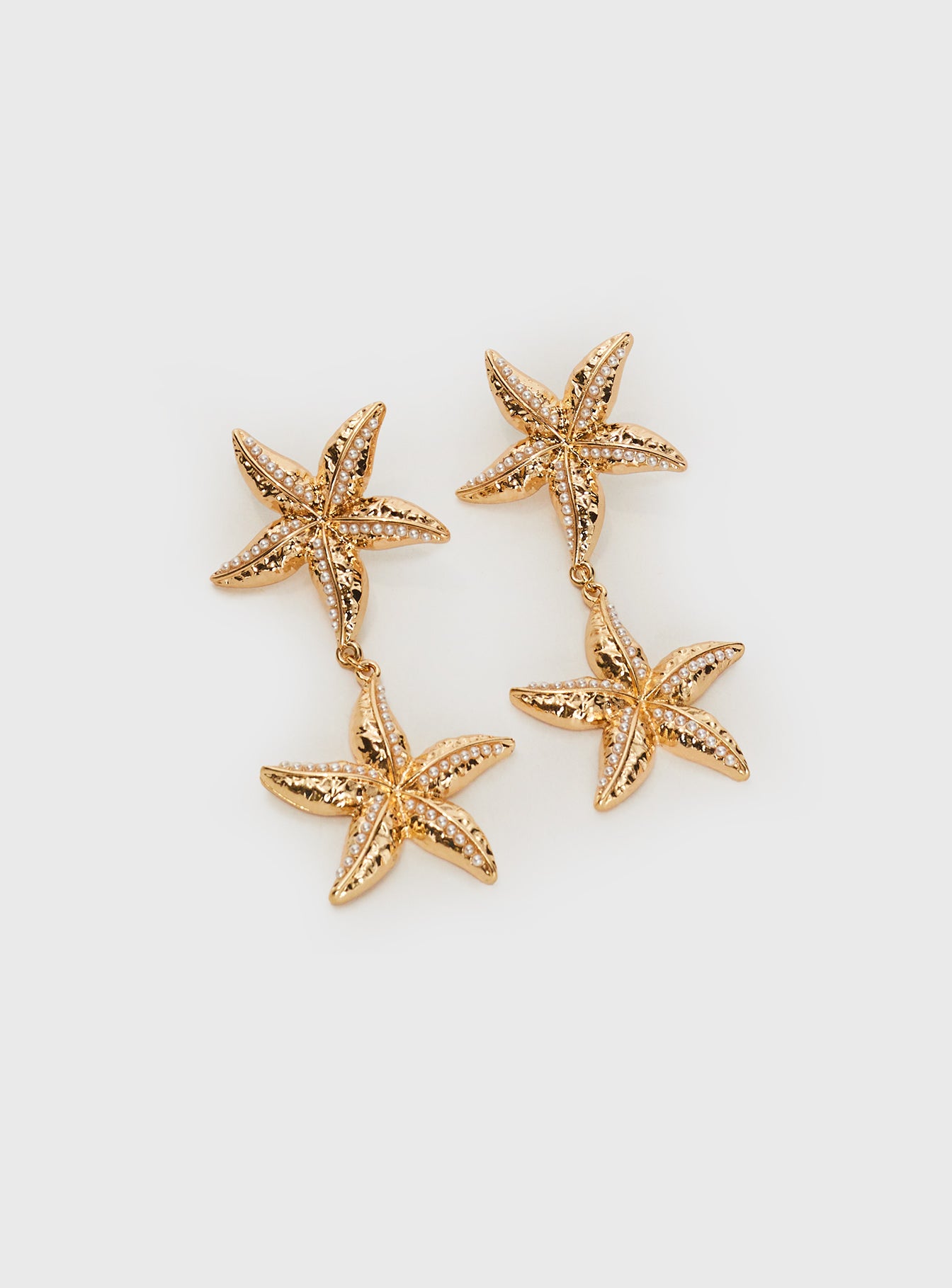 Starfish Drop Earrings Gold - Image 3