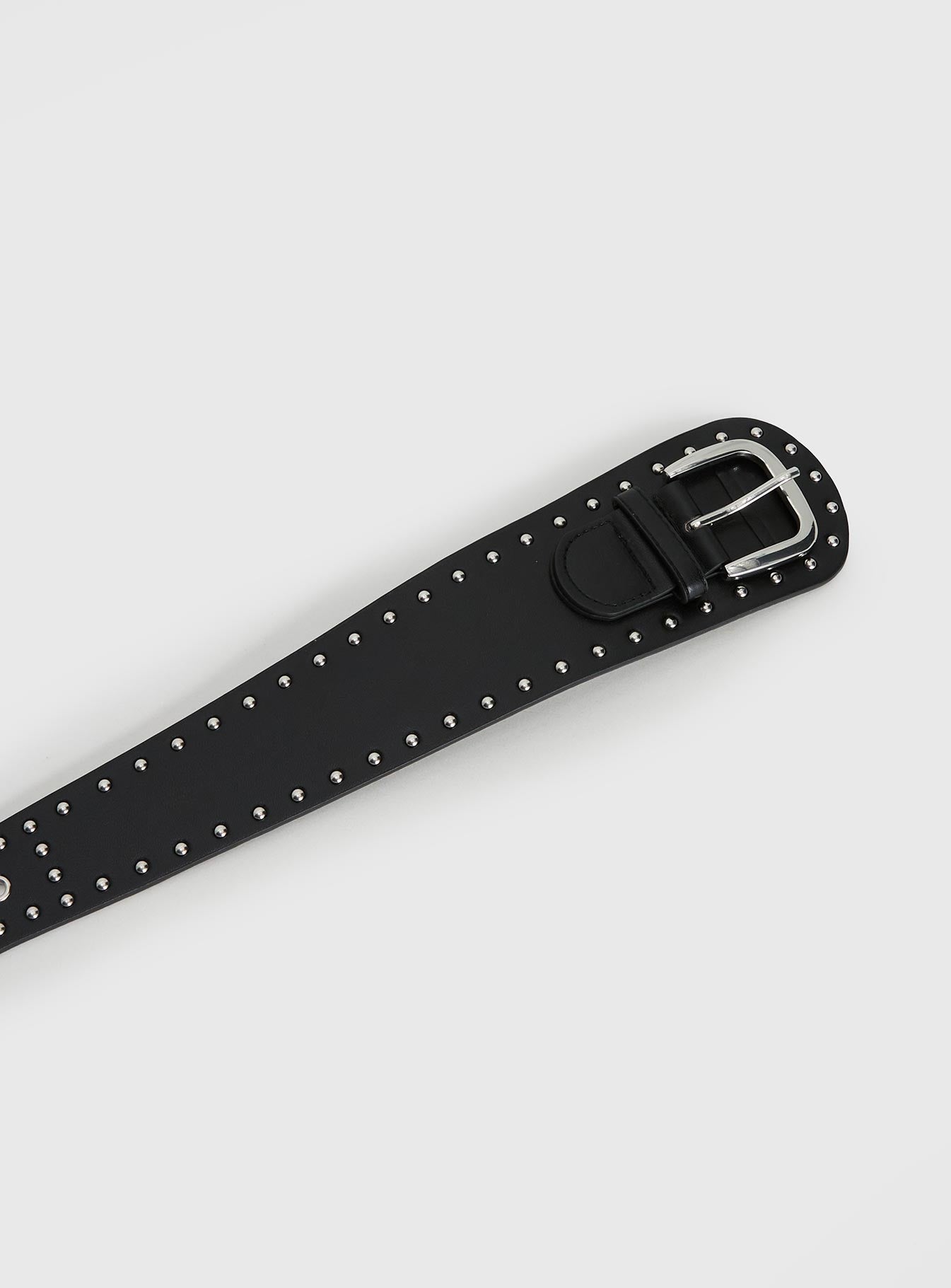 Main Thing Faux Leather Studded Belt Black Silver - Image 3