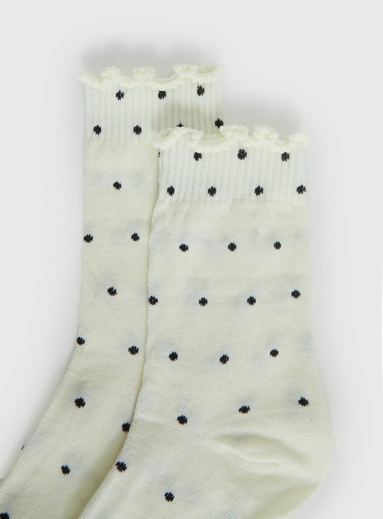 Pillowtalk Frill Socks Cream Polka - Image 3