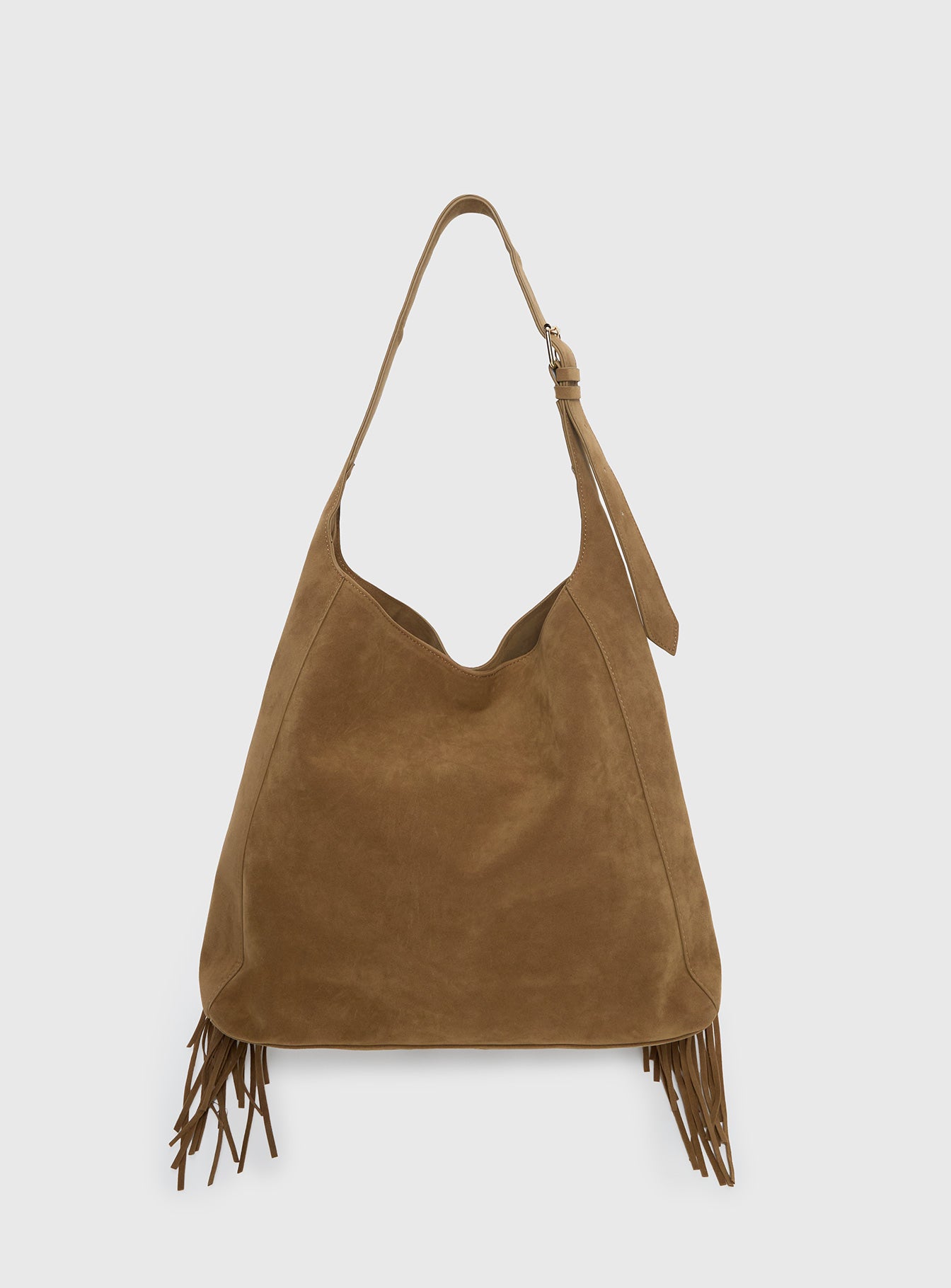 Endless Nights Tassel Faux Suede Shoulder Bag Brown - Image 3