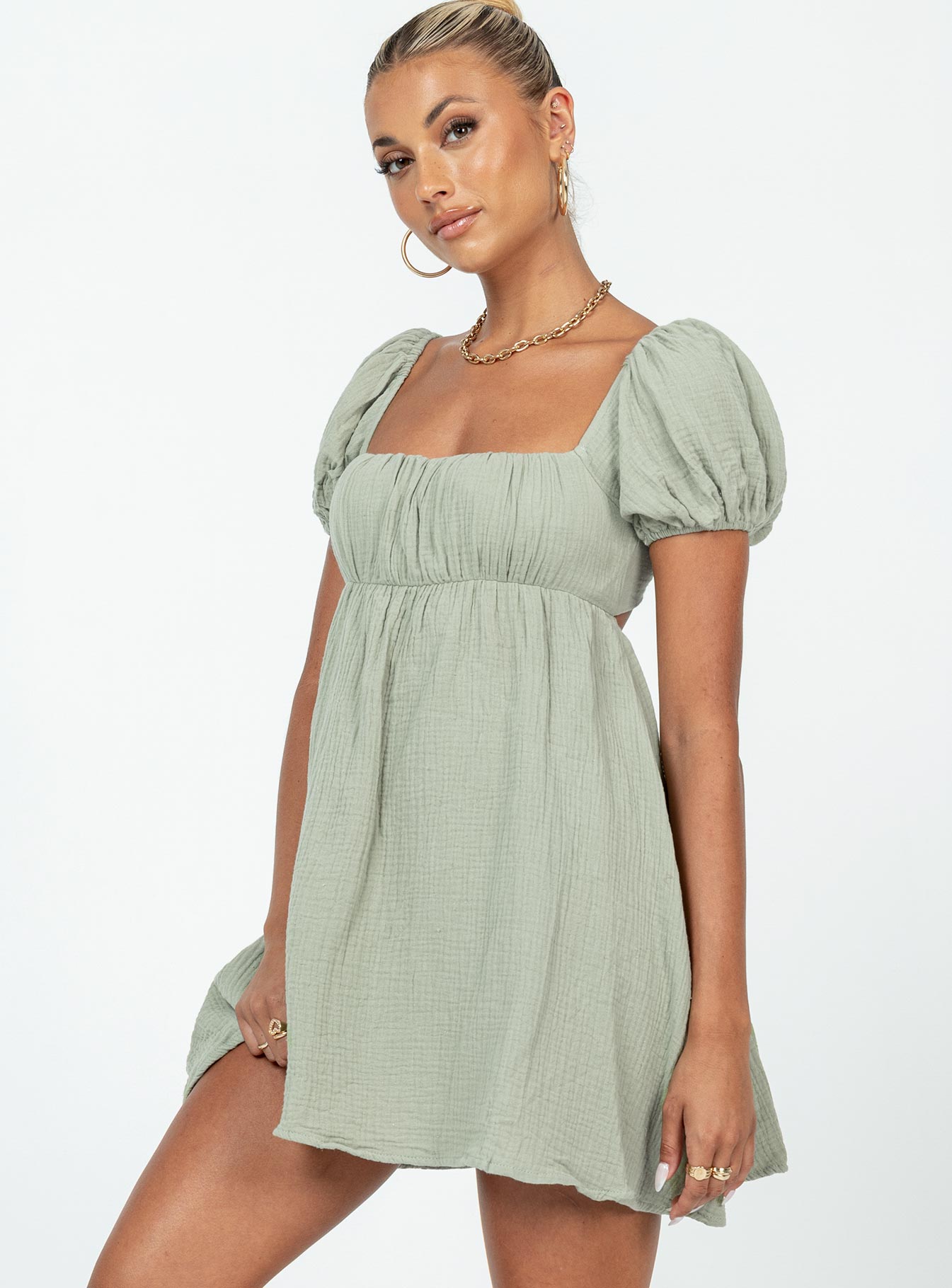 Lets Dance Mini Dress Sage - Image 4