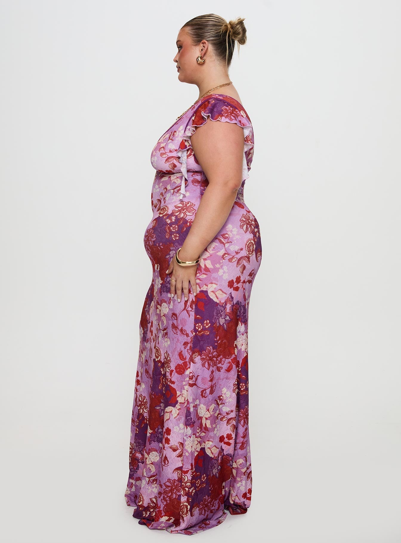 Soleila Maxi Dress Purple Multi Curve - Image 4