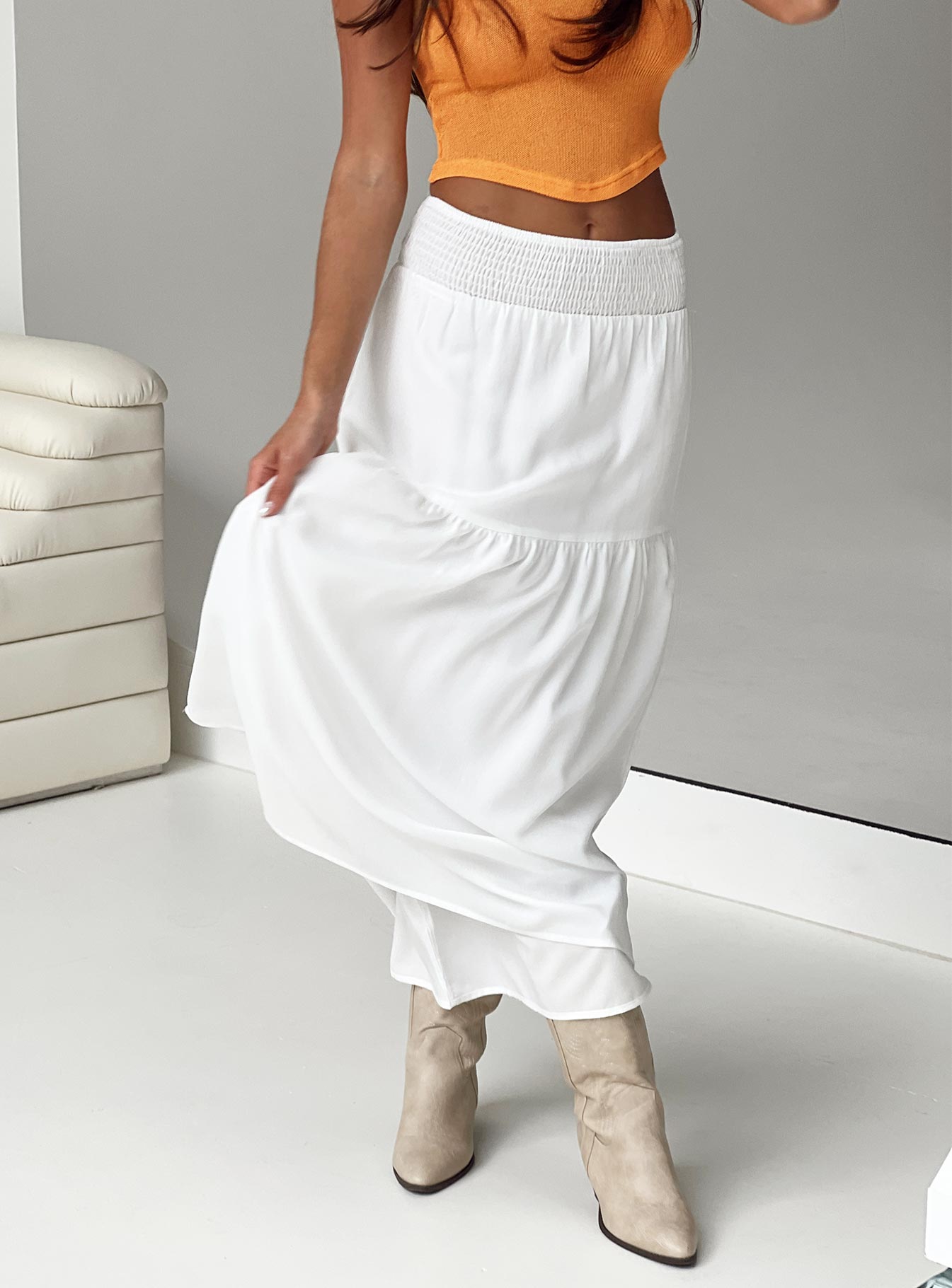 Dion Maxi Skirt White - Image 2