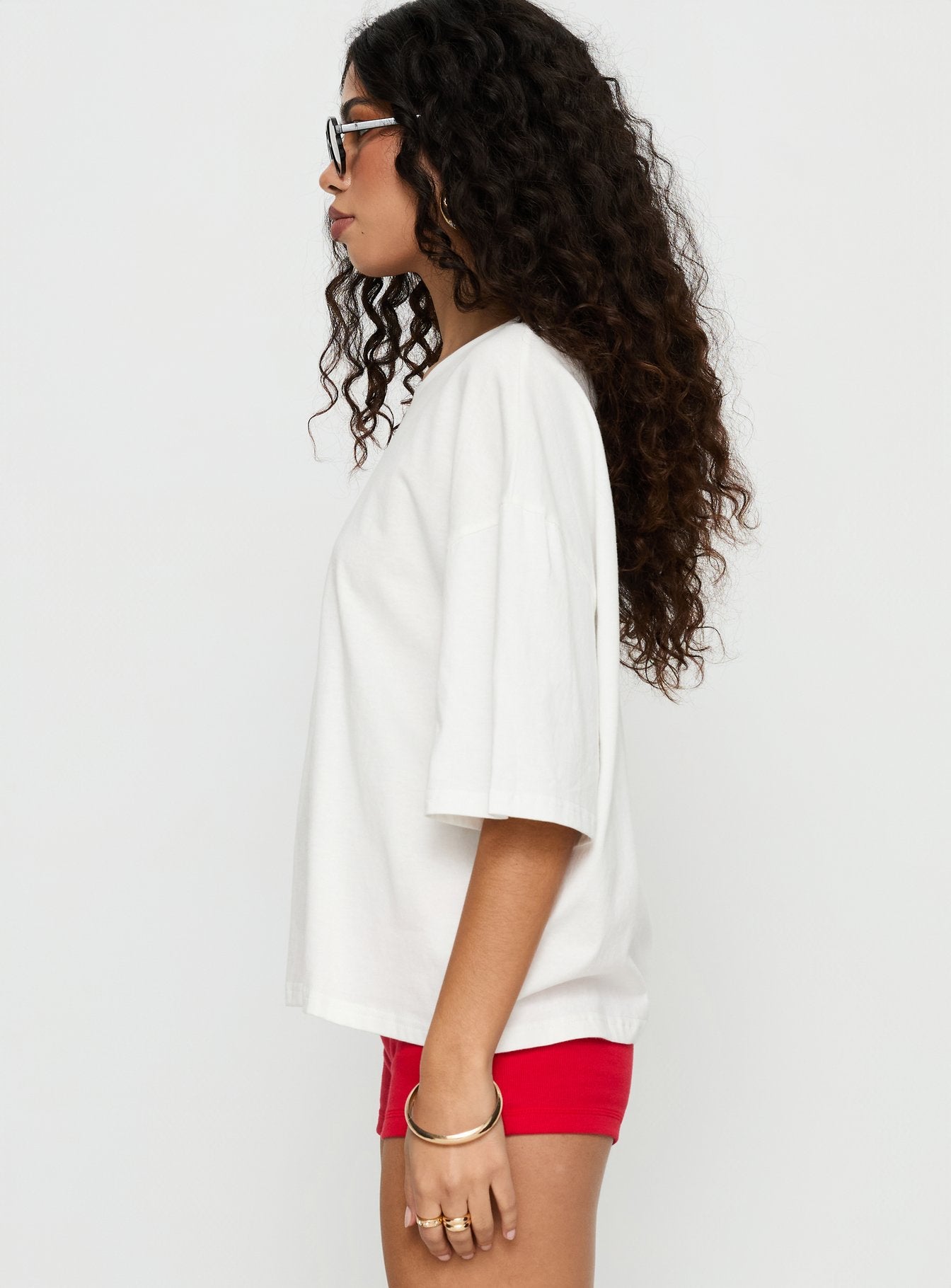 Lucky You Lighter Oversized Graphic Top White - Image 4