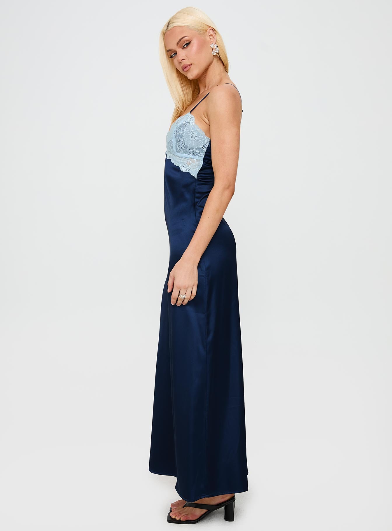 Better Than Words Lace Maxi Dress Navy - Image 3