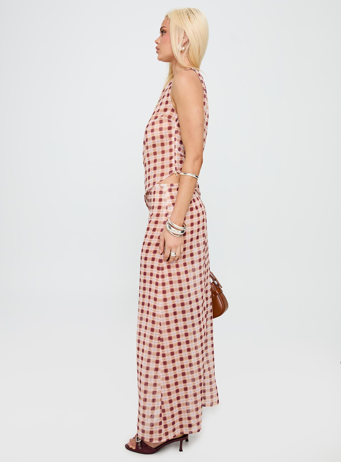 Surina Skirt Peach Check - Image 4