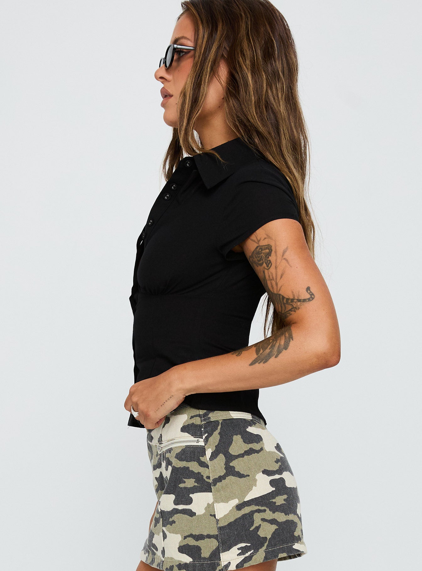 Cottesloe Blouse Top Textured Black - Image 4