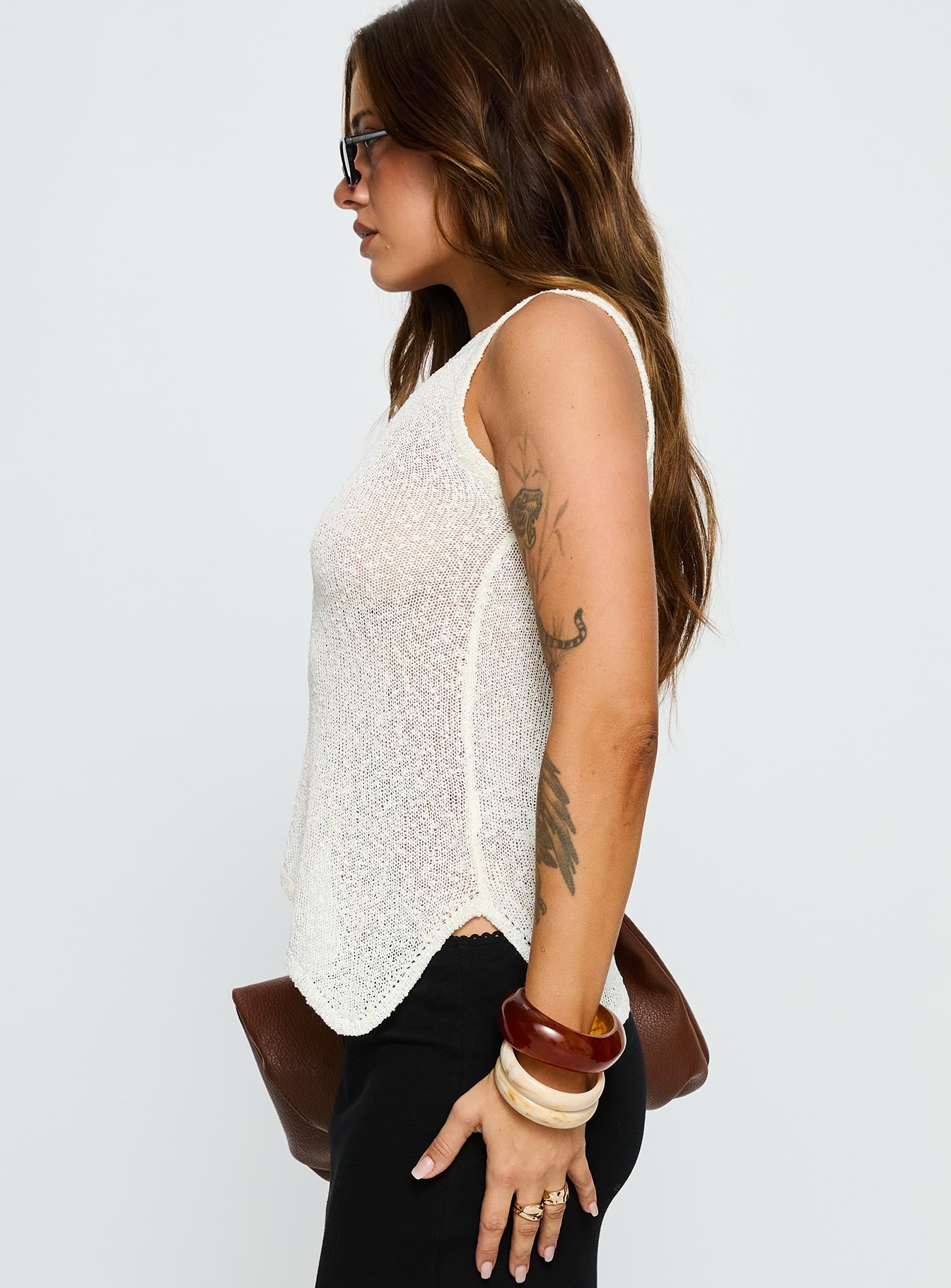 Genivieve Boucle Asymmetrical Top Ivory - Image 4