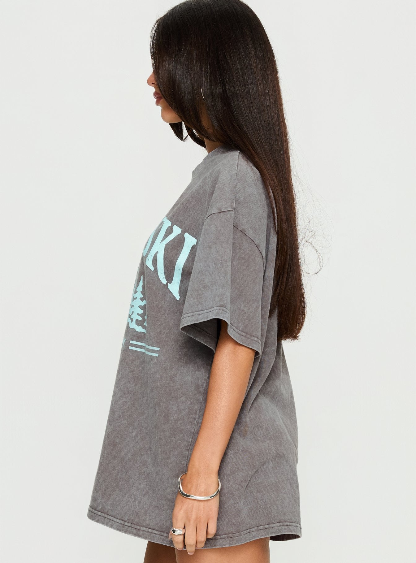 Apres Ski Valley Oversized Graphic Tee Charcoal - Image 3
