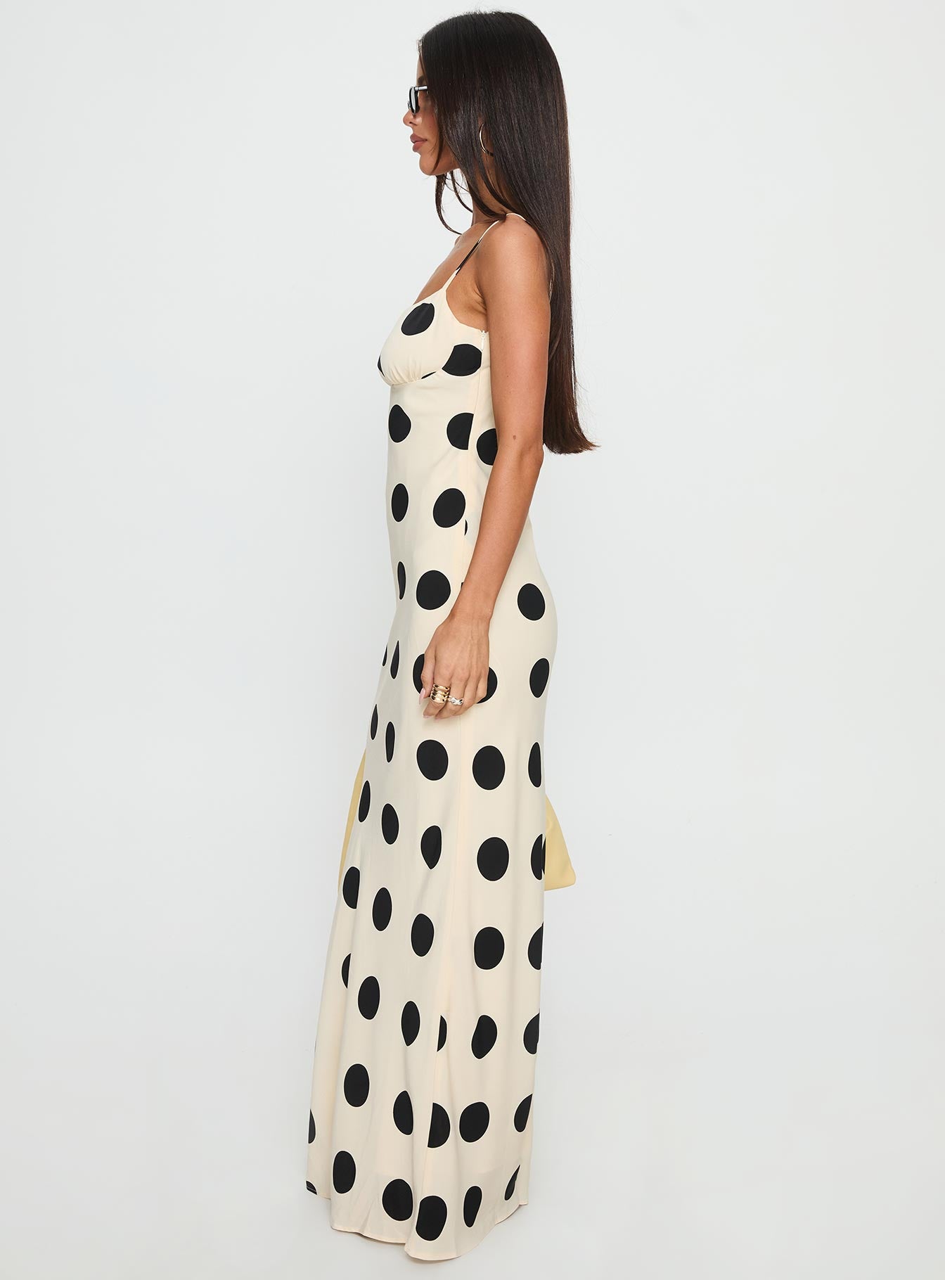 Avienna Maxi Dress Cream Polka Dot - Image 4