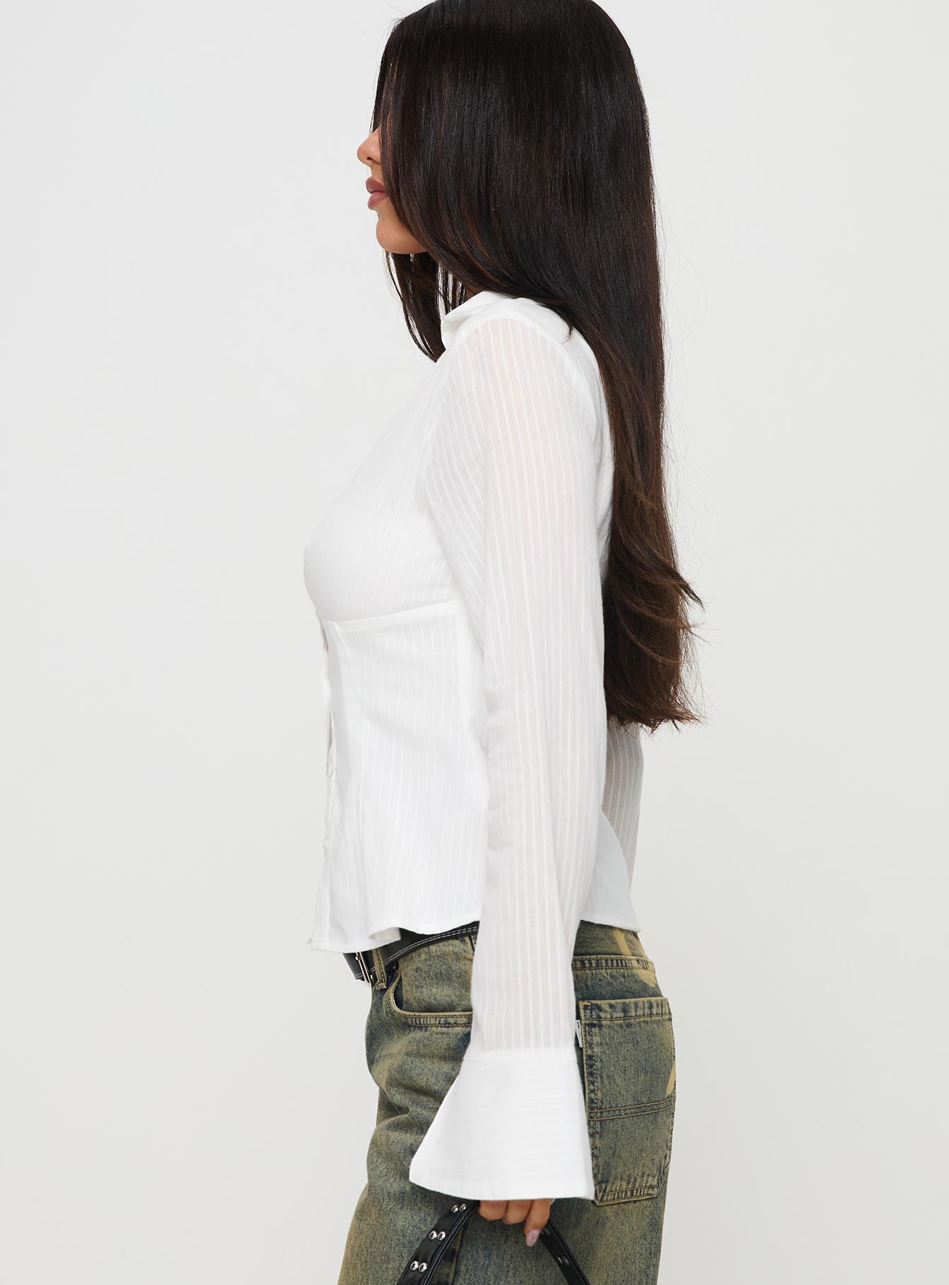 Elowenn Long Sleeve Top White - Image 4