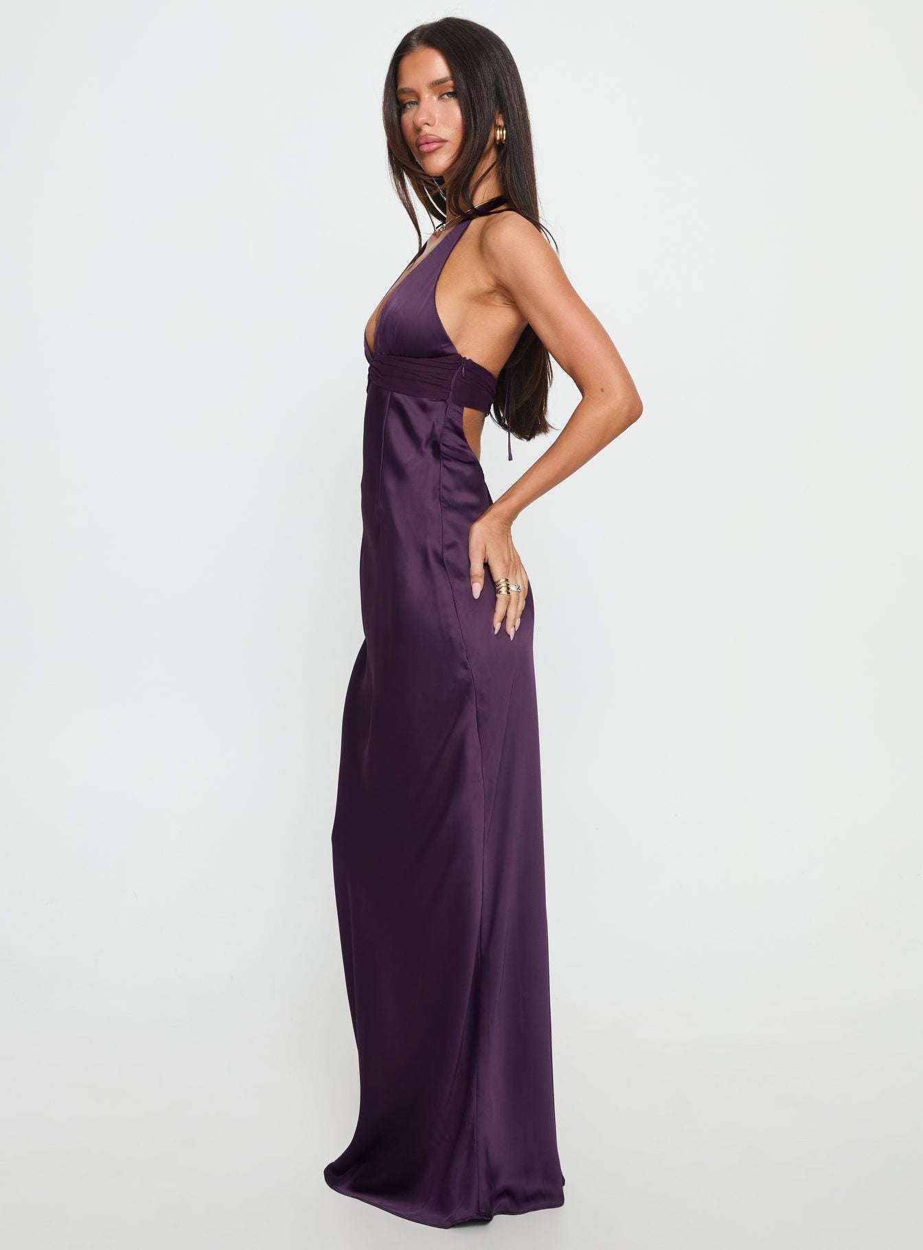 Odyssa Halter Maxi Dress Purple - Image 3