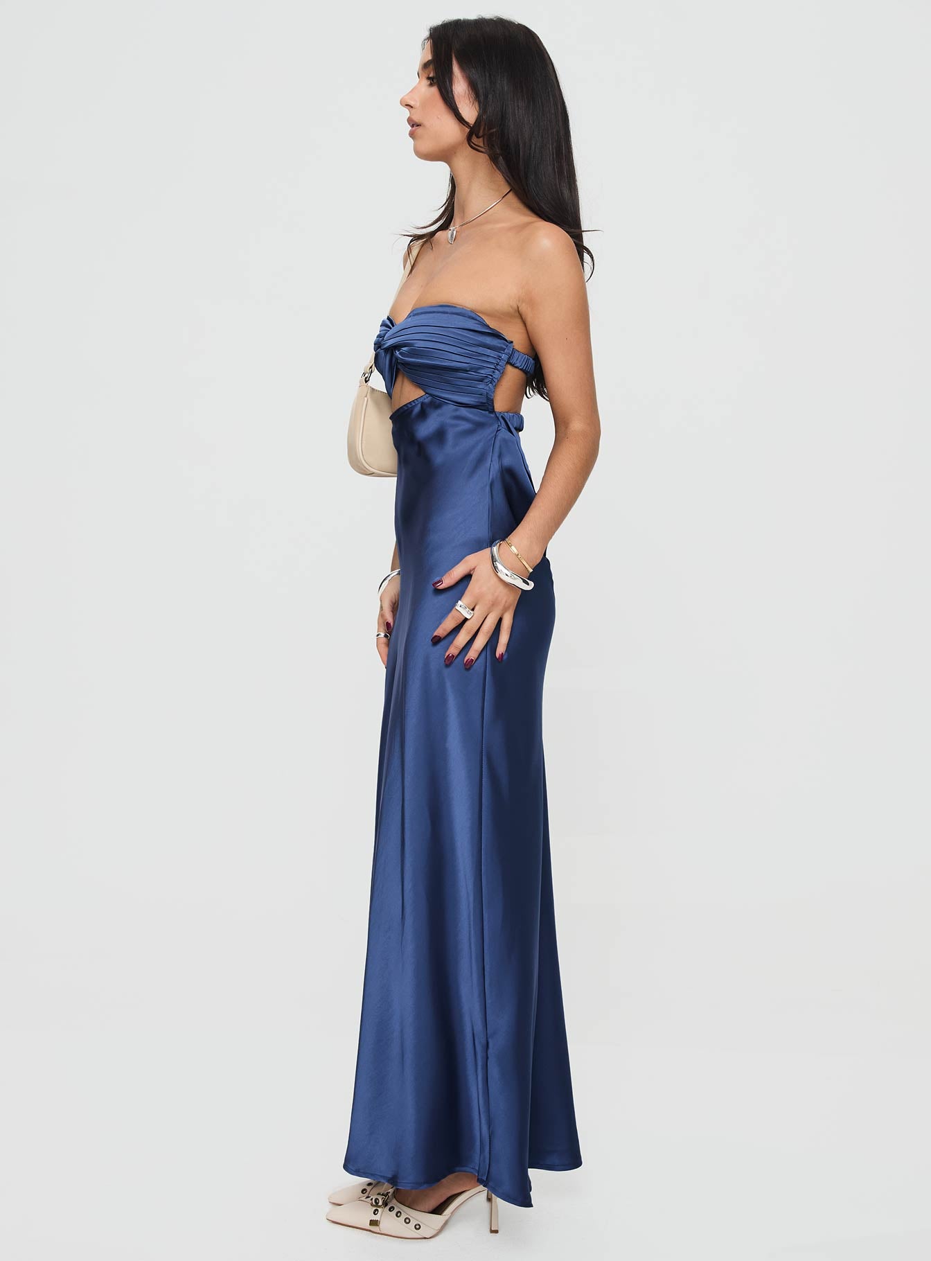 Faviola Strapless Maxi Dress Blue - Image 3