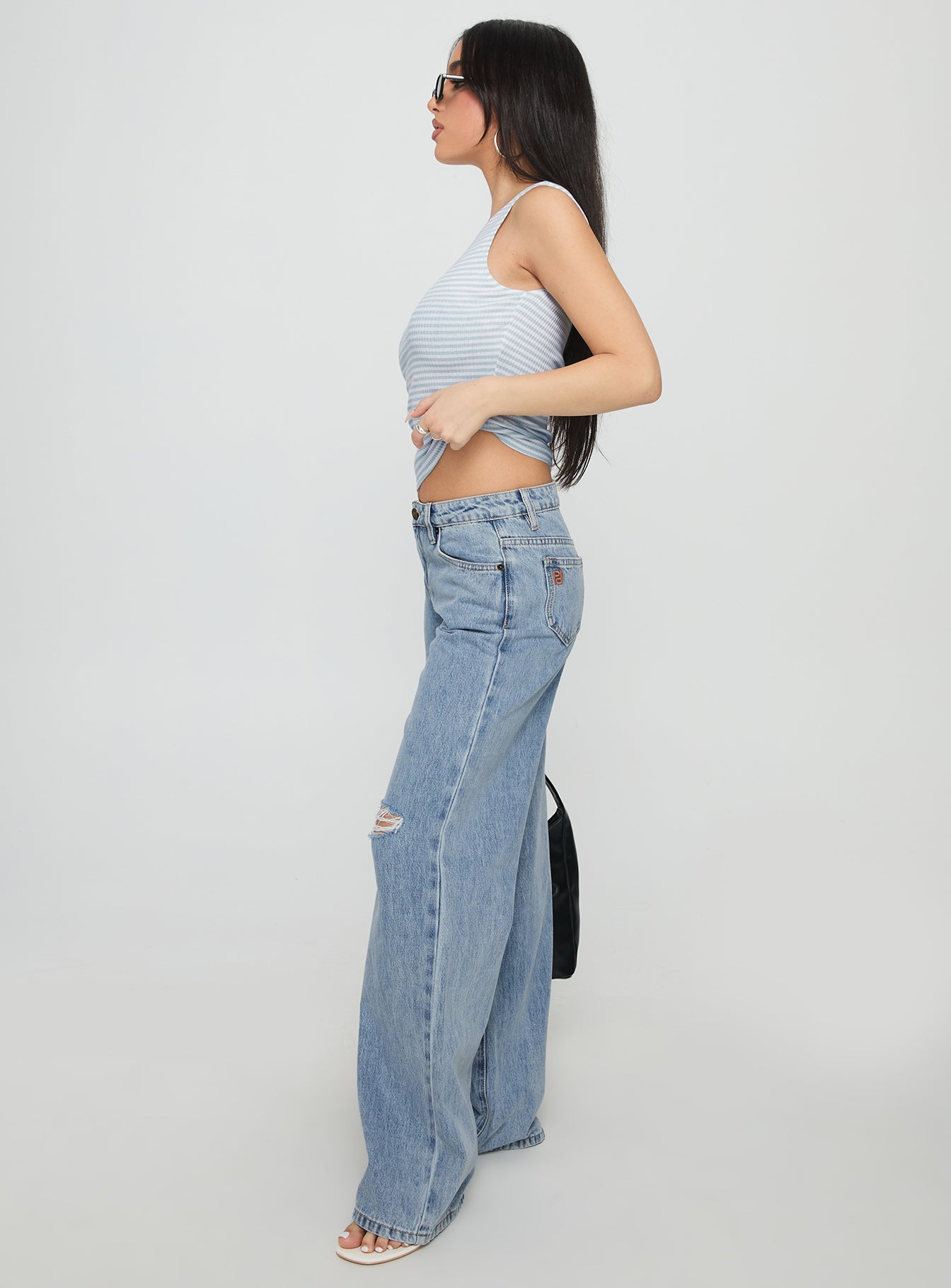Kadison Low Rise Straight Leg Jeans Mid Wash Blue - Image 4