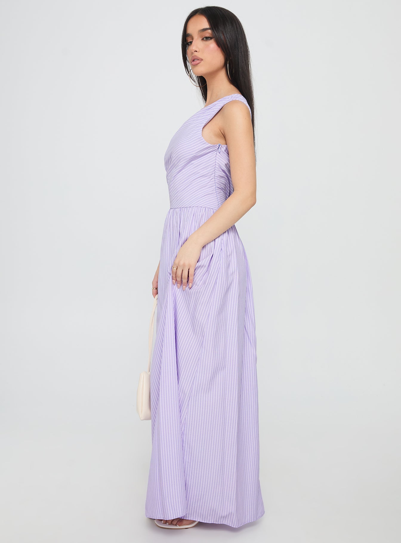 Allicia One Shoulder Maxi Dress Purple - Image 3