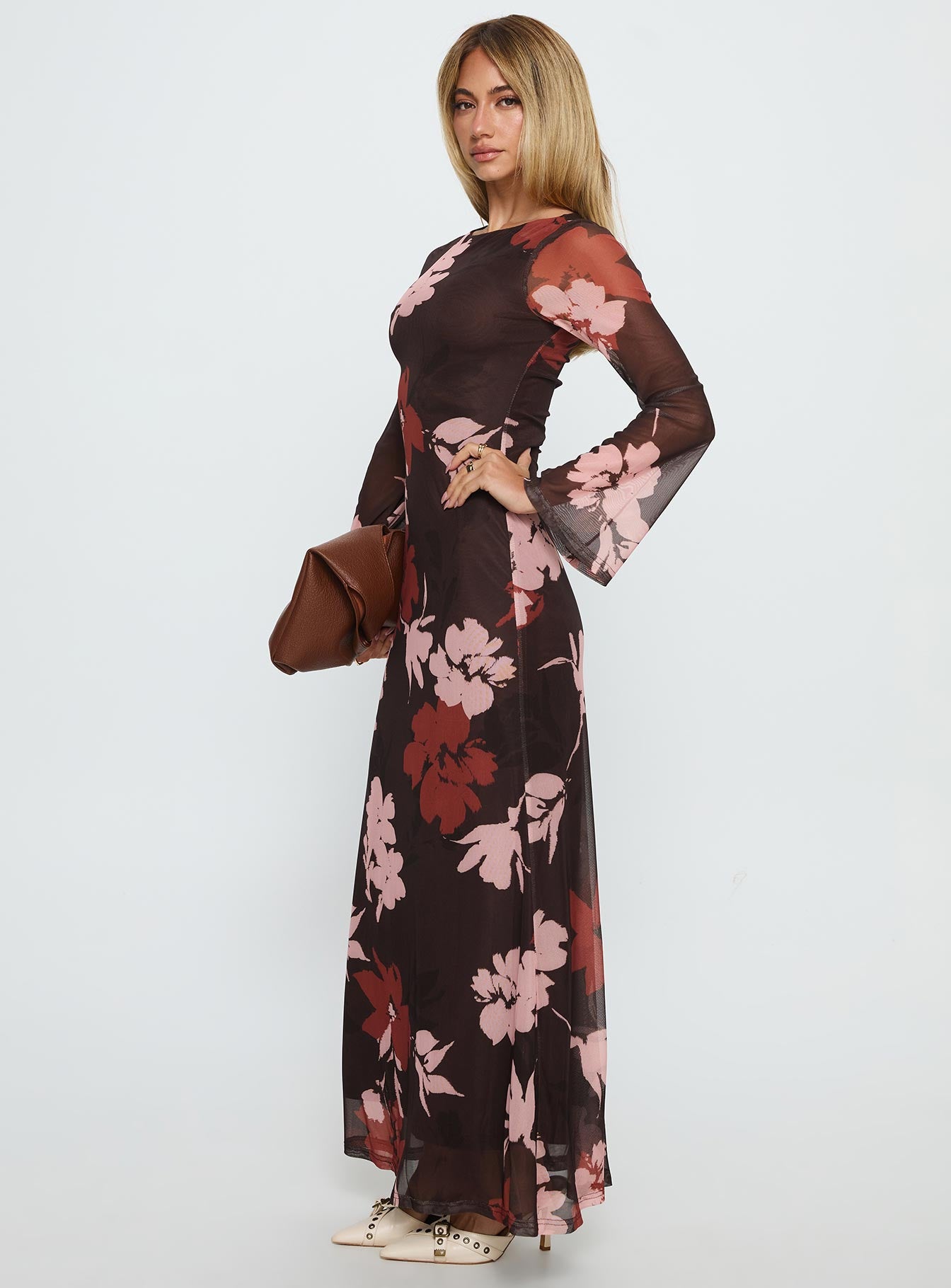 Istefania Long Sleeve Maxi Dress Multi - Image 3