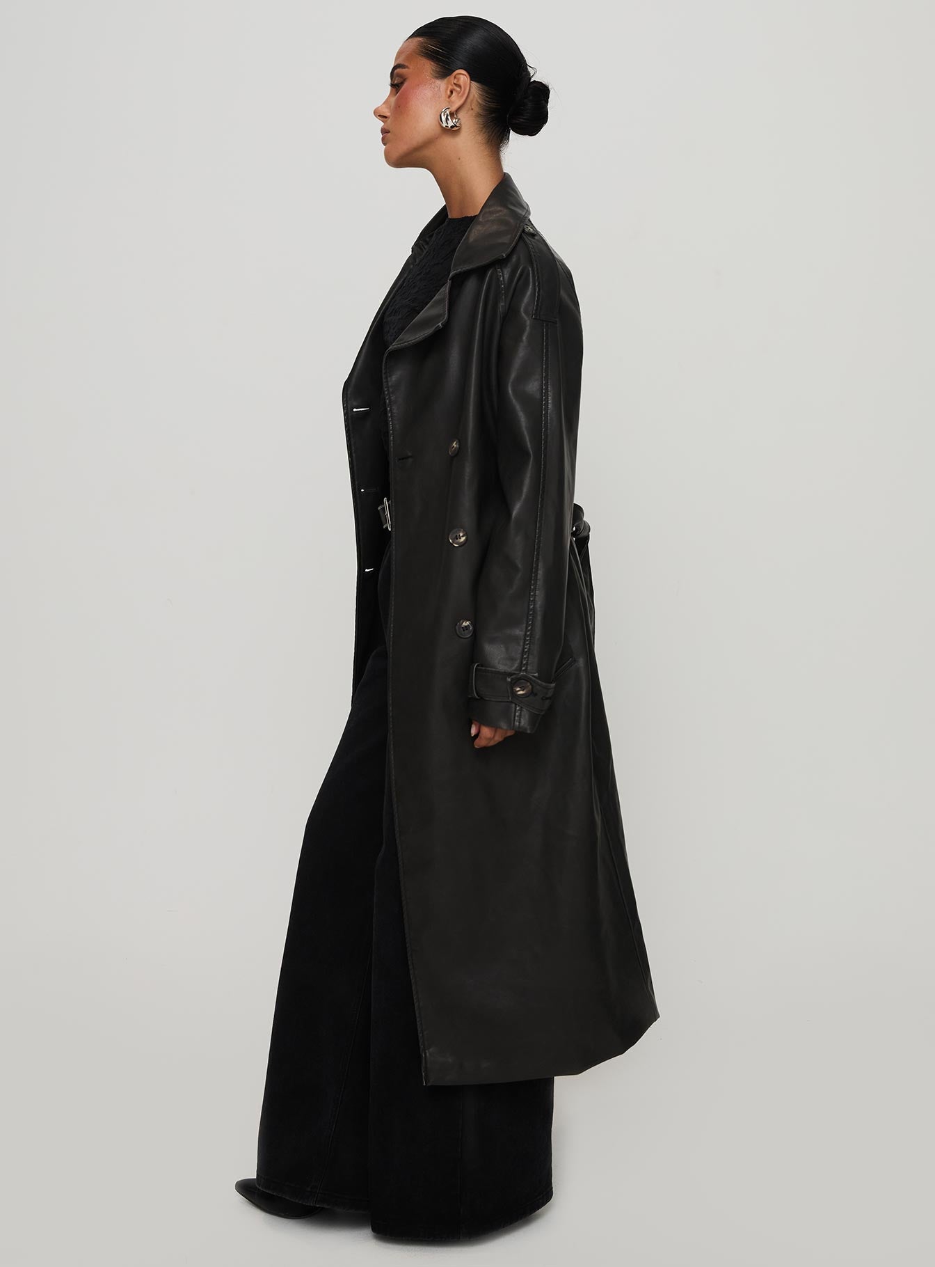 Day To Night Faux Leather Jacket Washed Black - Image 3