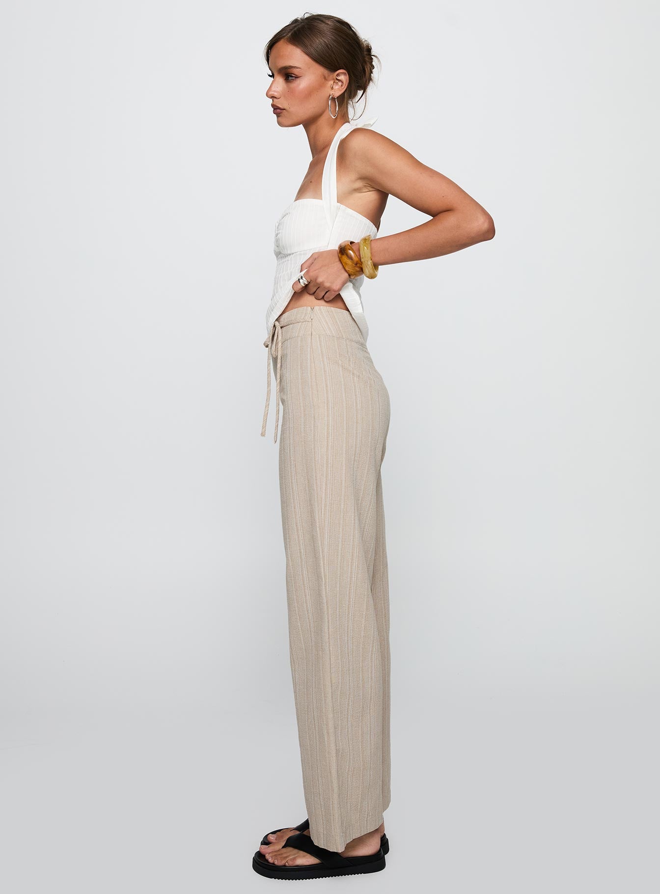Rush Hours Tie Up Pants Beige - Image 4