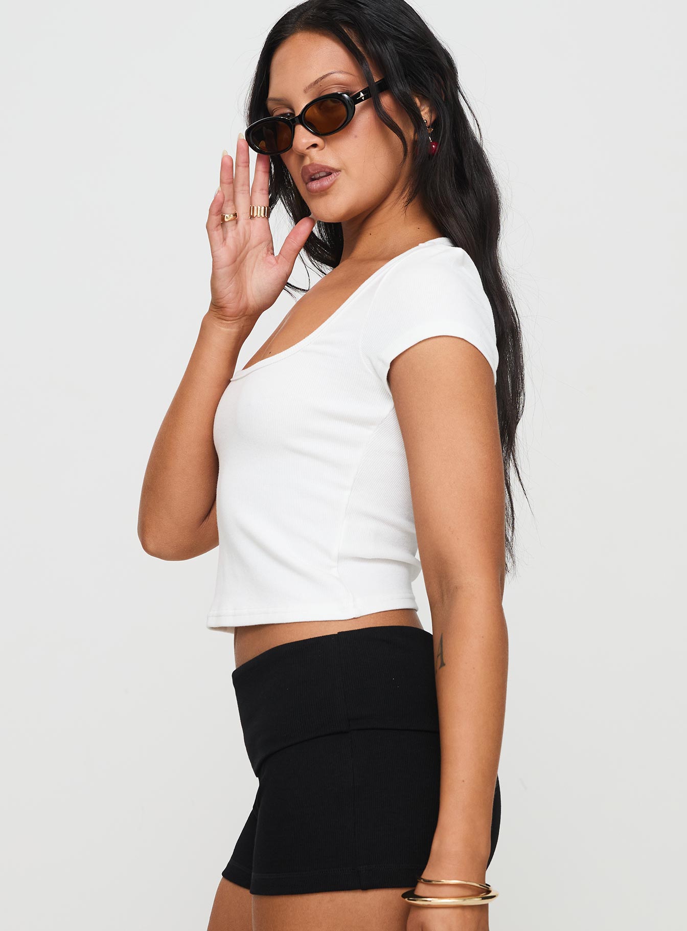 Baseline Square Neck Rib Top White - Image 4